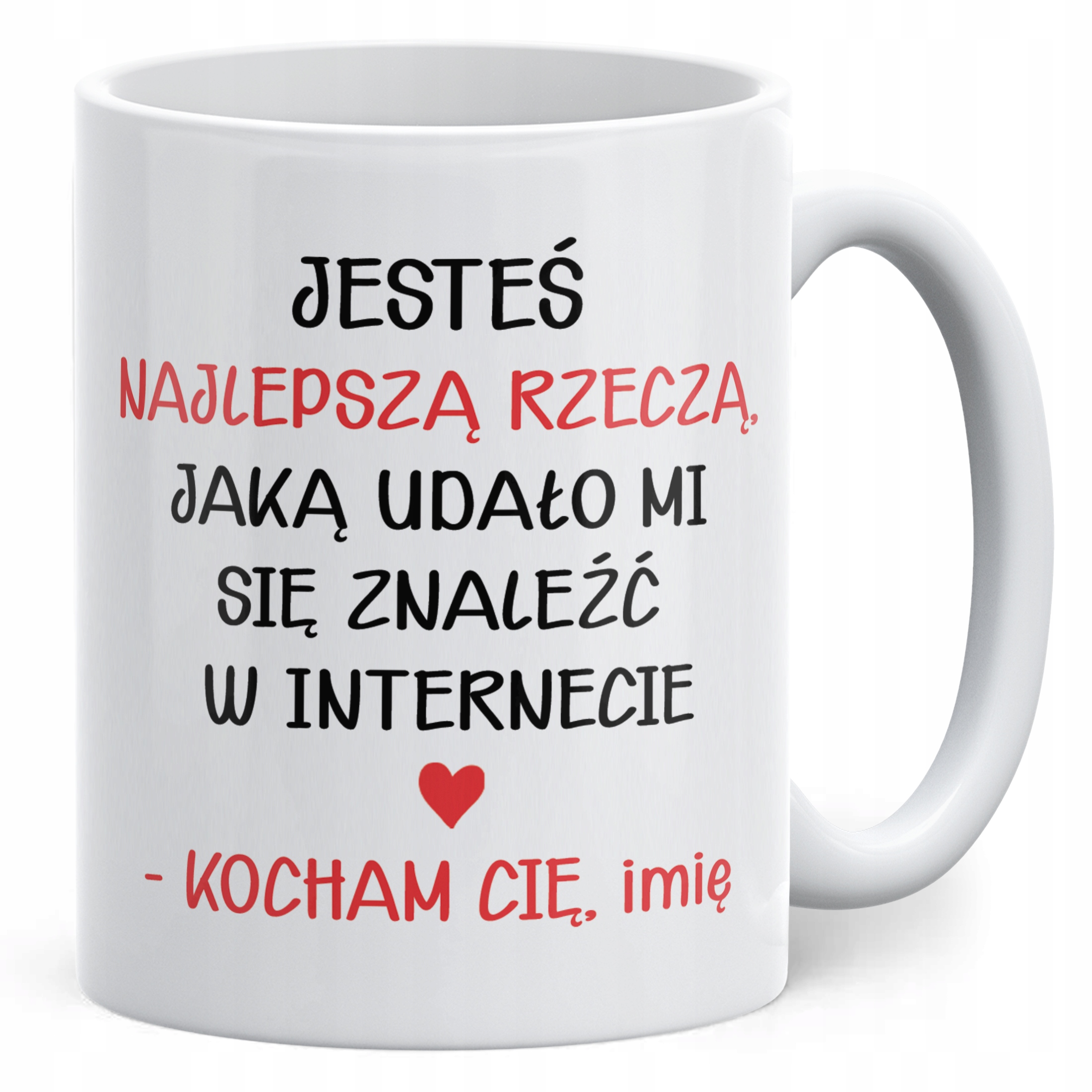 Zestaw Kubek + Poduszka 38×38 cm Walentynki Z imieniem Dla Pary Prezent