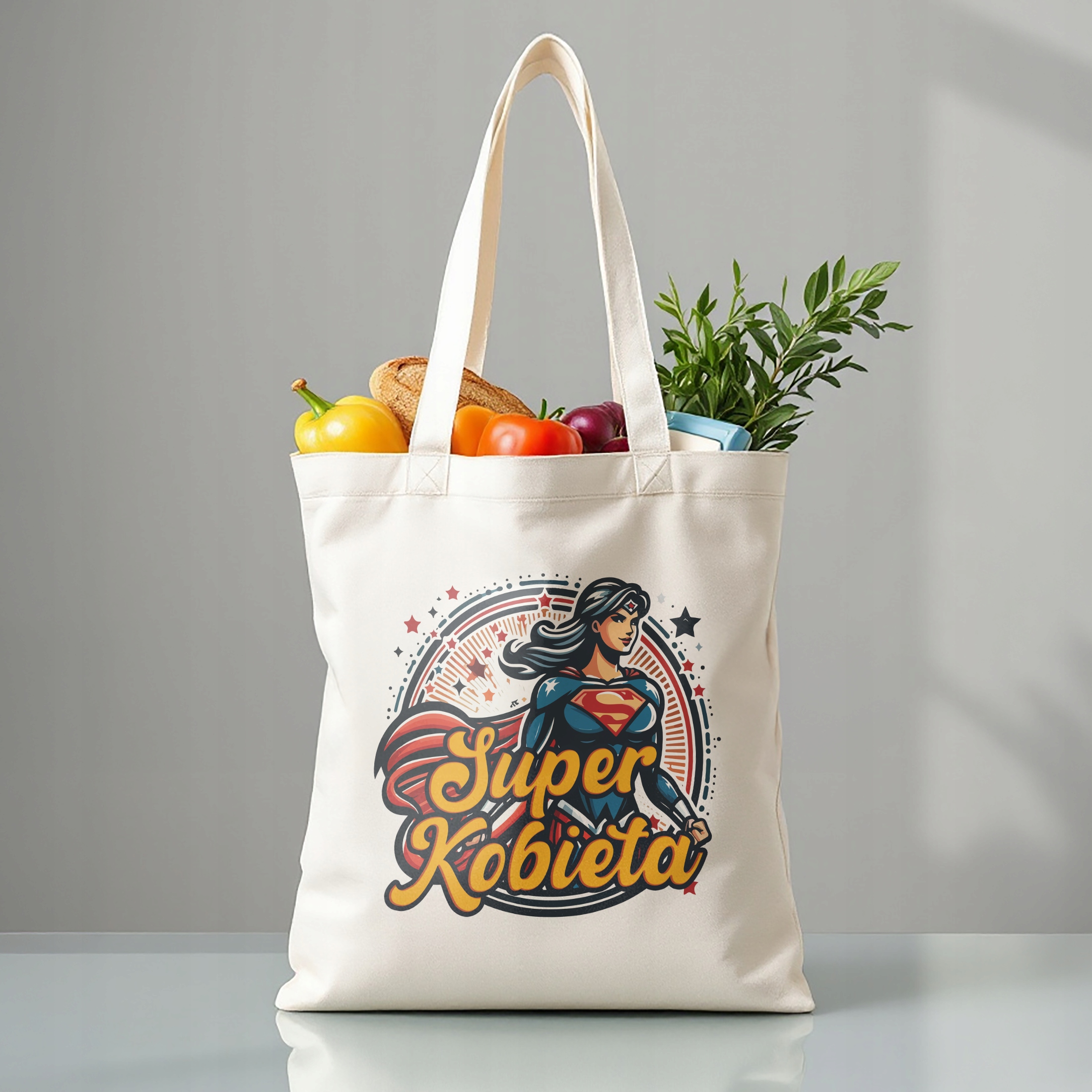Zestaw Kubek + Torba Dzień Kobiet Prezent Upominek Super Kobieta