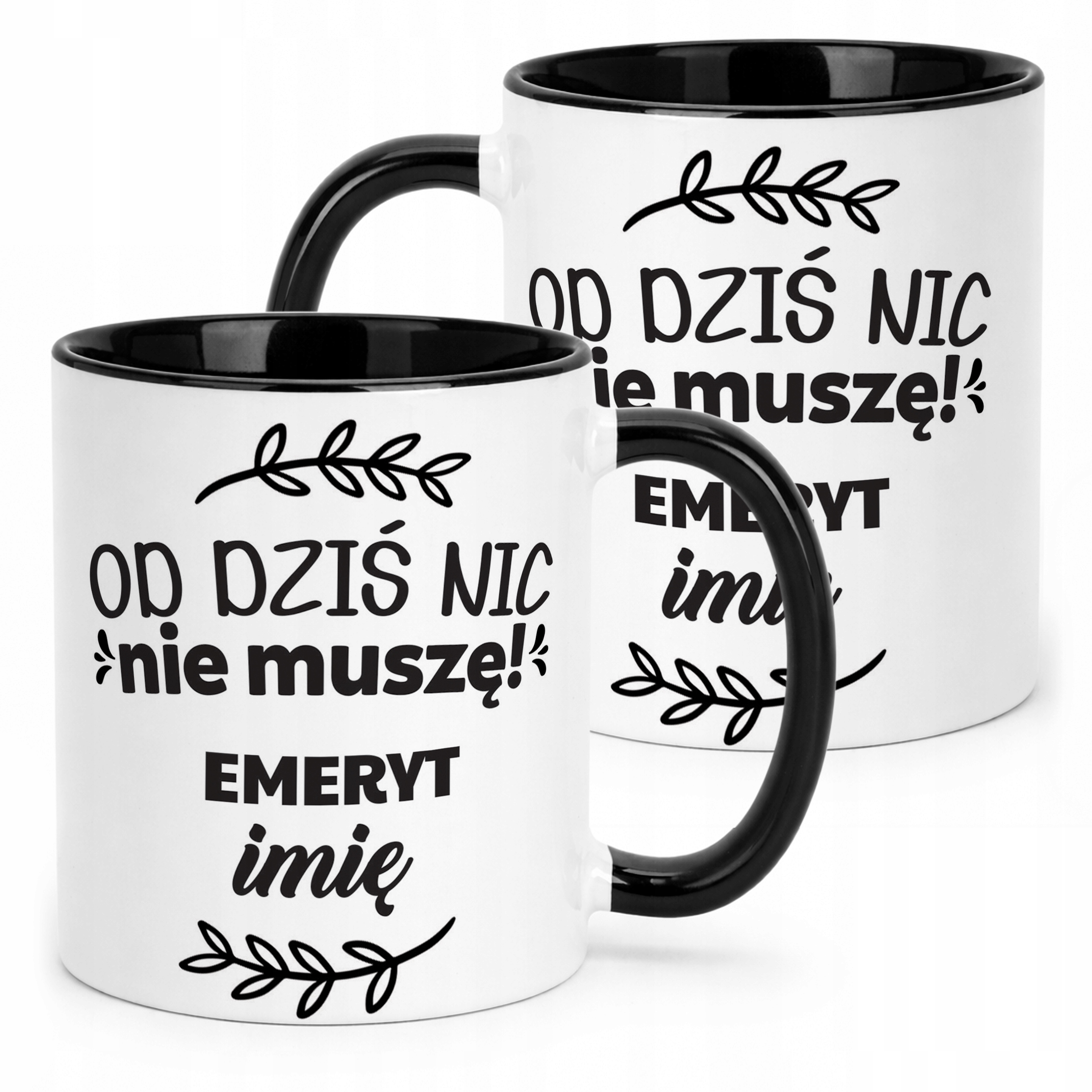 Kubek Czarny Personalizowany z okazji Emerytury Dla Emeryta Prezent