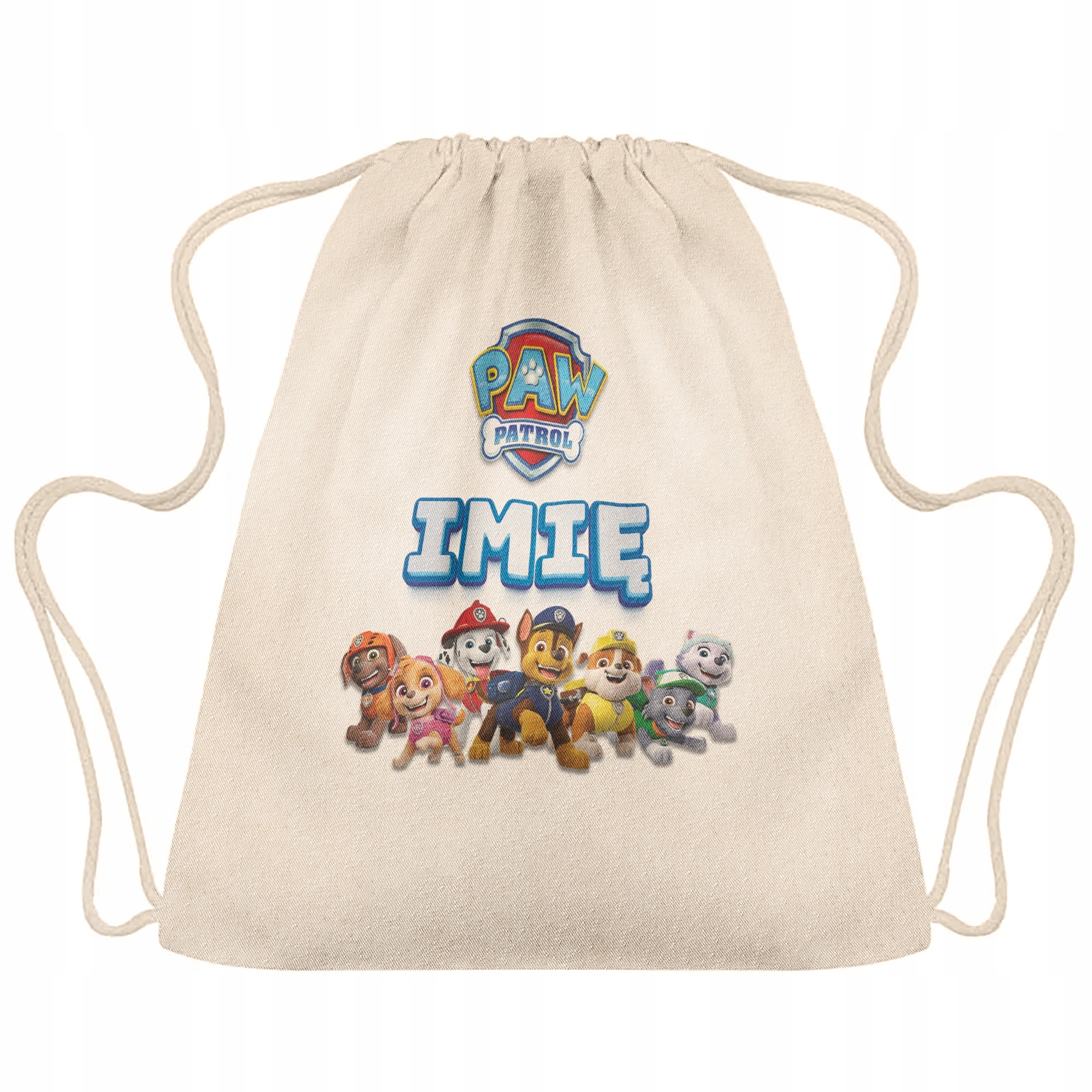 Plecak bawełniany Z Imieniem Psi Patrol Dla Dzieci Do Szkoły Przedszkola
