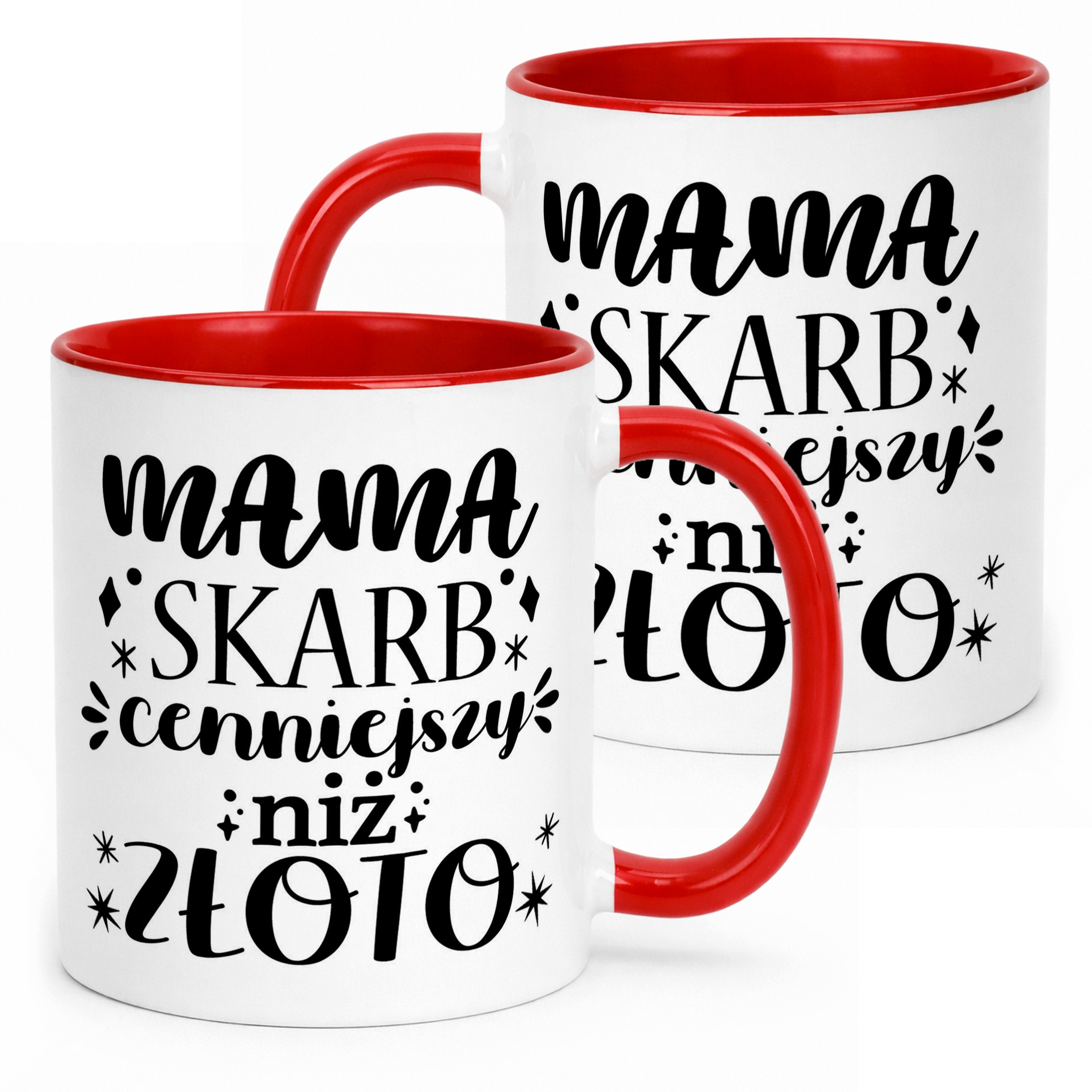 Kubek Czerwony Dzień Matki Dla Mamy Prezent Skarb Cenniejszy Niż Złoto