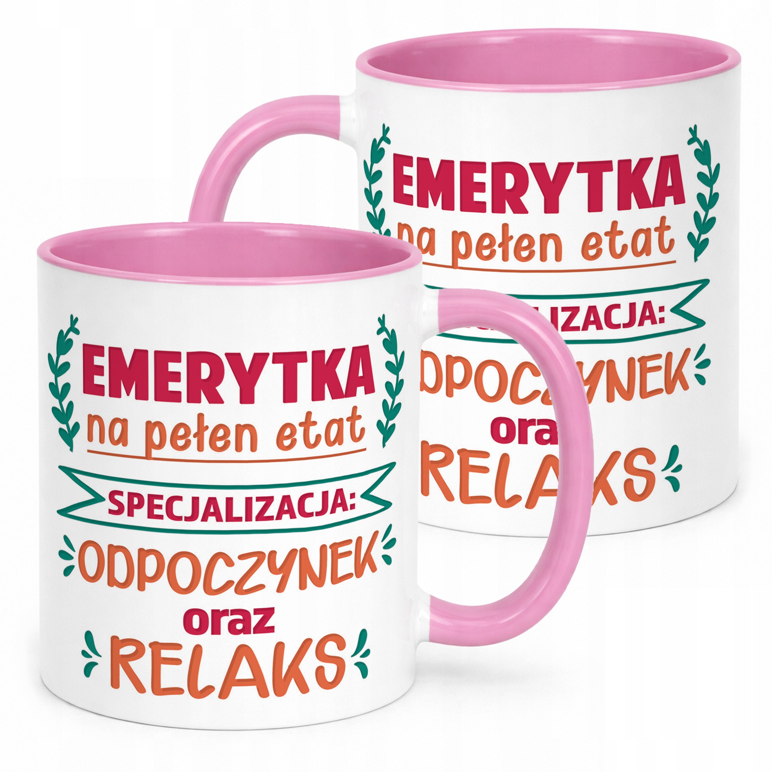 Kubek Różowy z okazji Emerytury Dla Emerytki Prezent Upominek