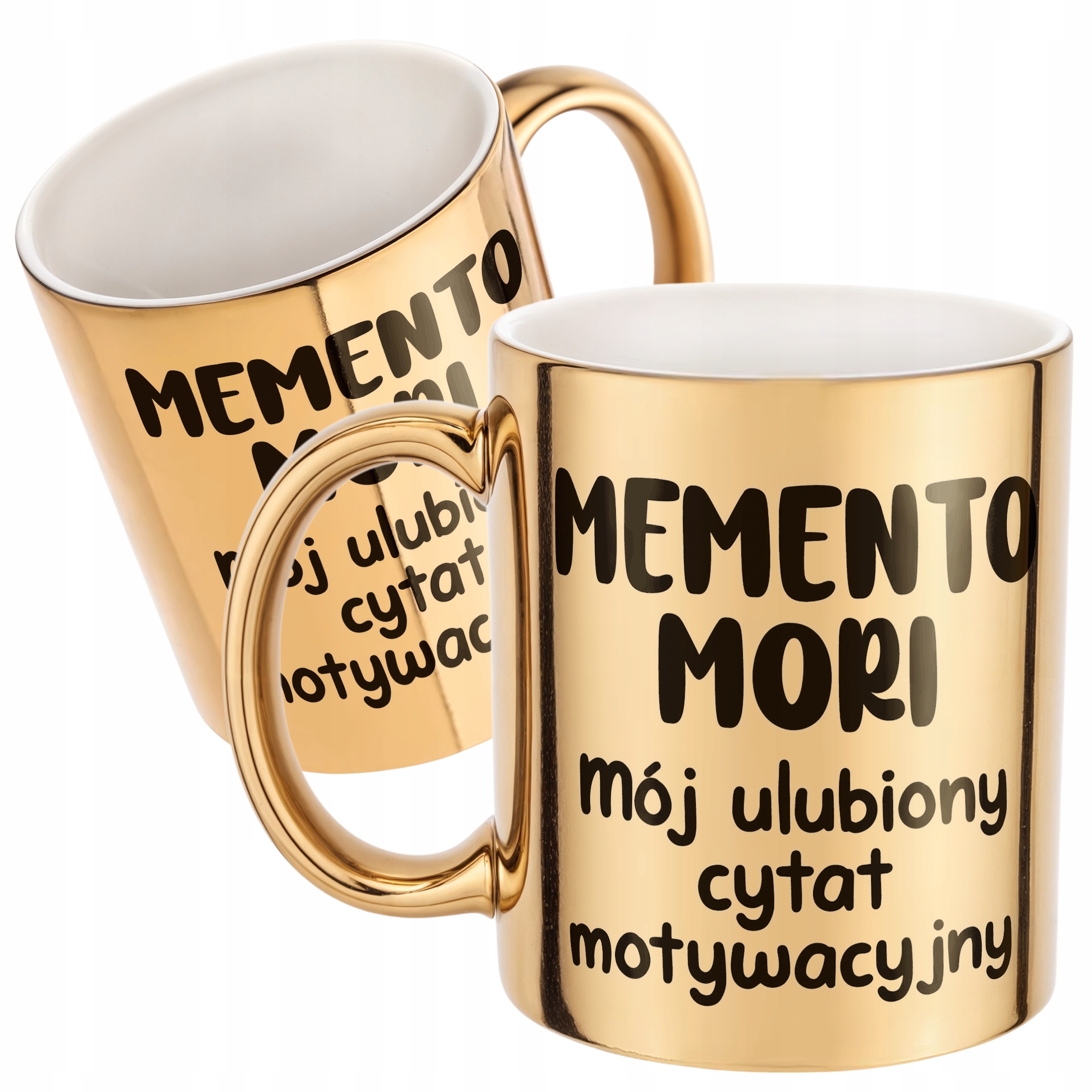 Złoty Kubek Memento Mori Cytat Motwywacyjny Śmieszny Zabawny Prezent