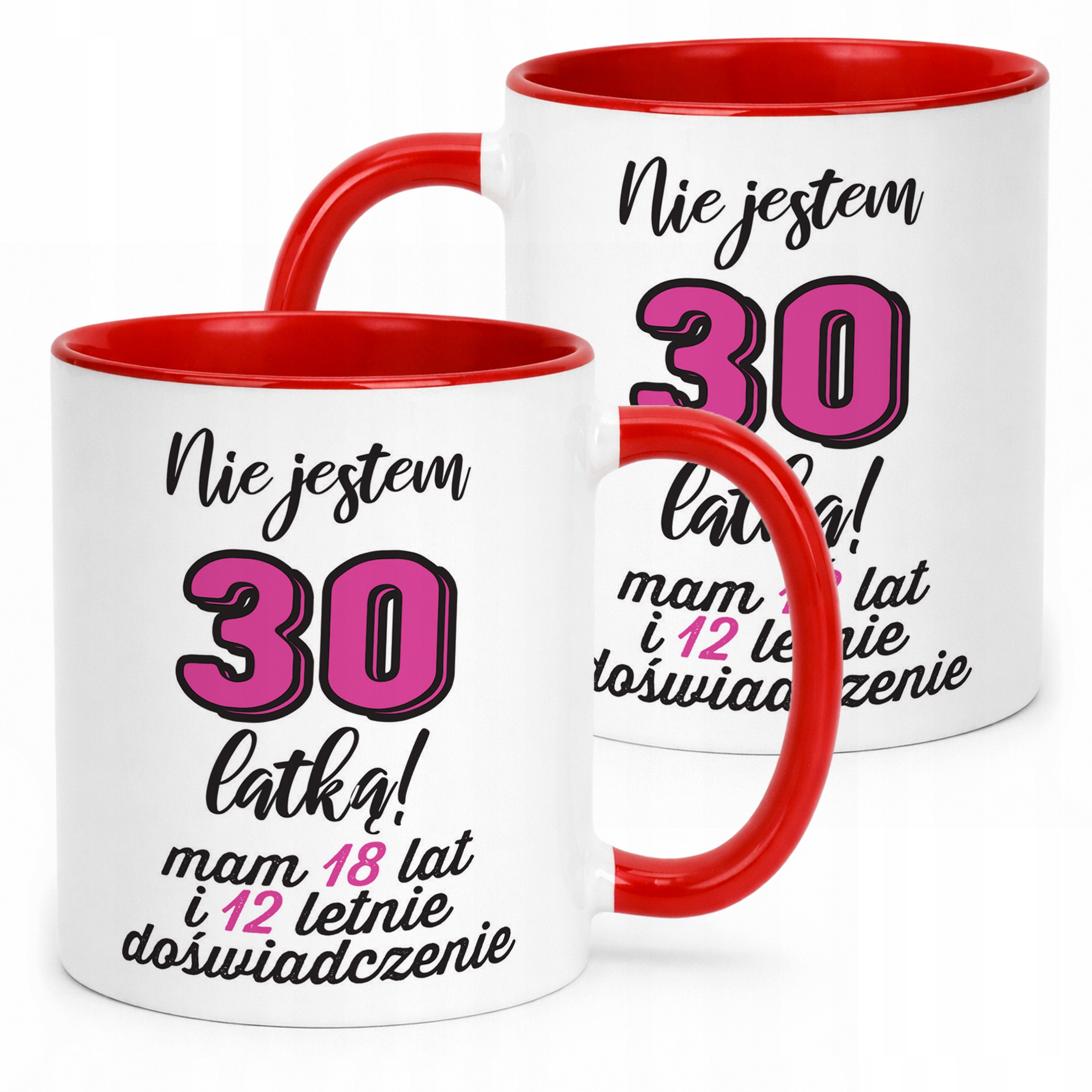 Kubek Czerwony Nie Jestem 30 Urodziny Dla Kobiety Prezent Upominek