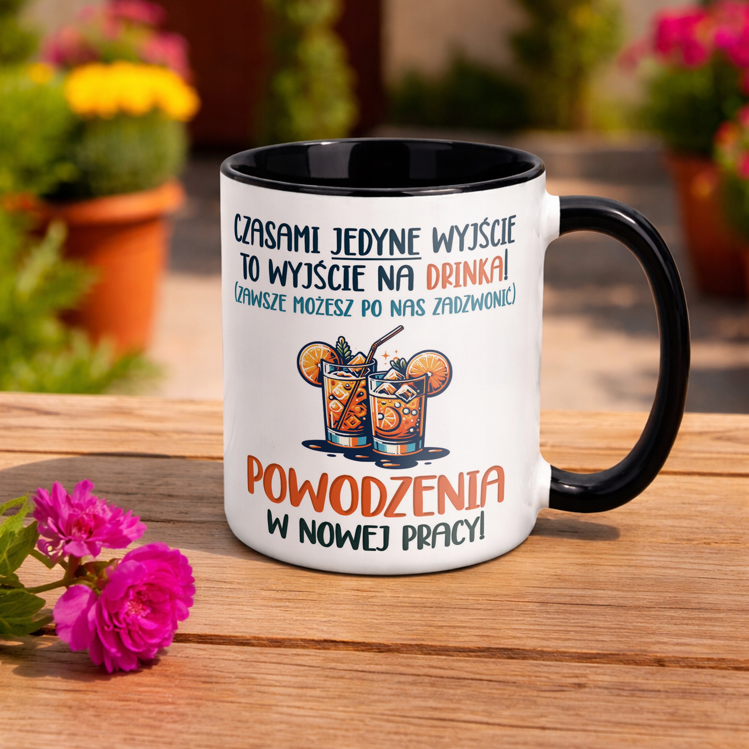 Kubek Czarny Pożeganie Odejście z Pracy Dla Kolegi Koleżanki Prezent