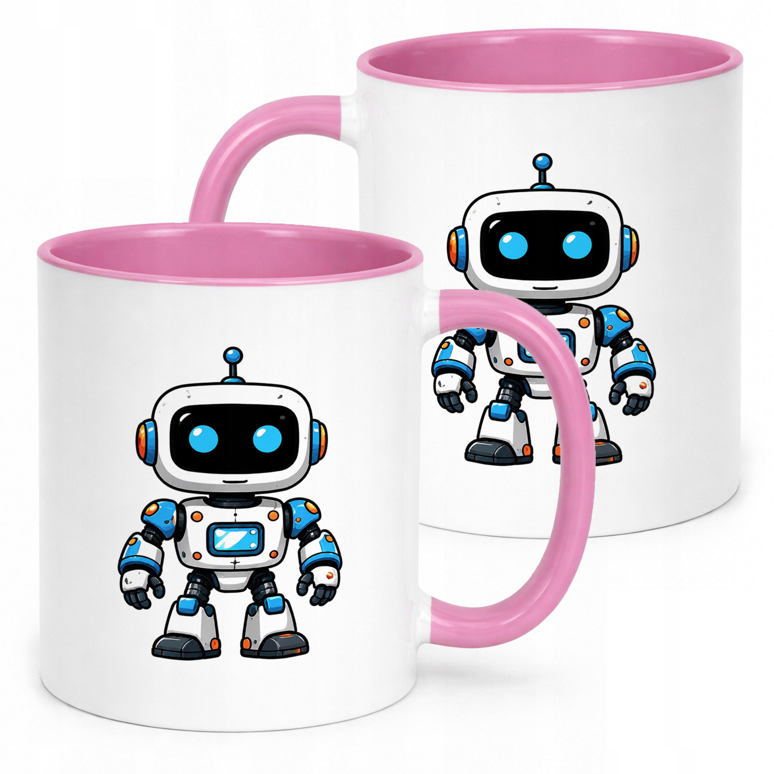 Kubek Różowy z nadrukiem Robot Dla Dzieci Prezent Upominek