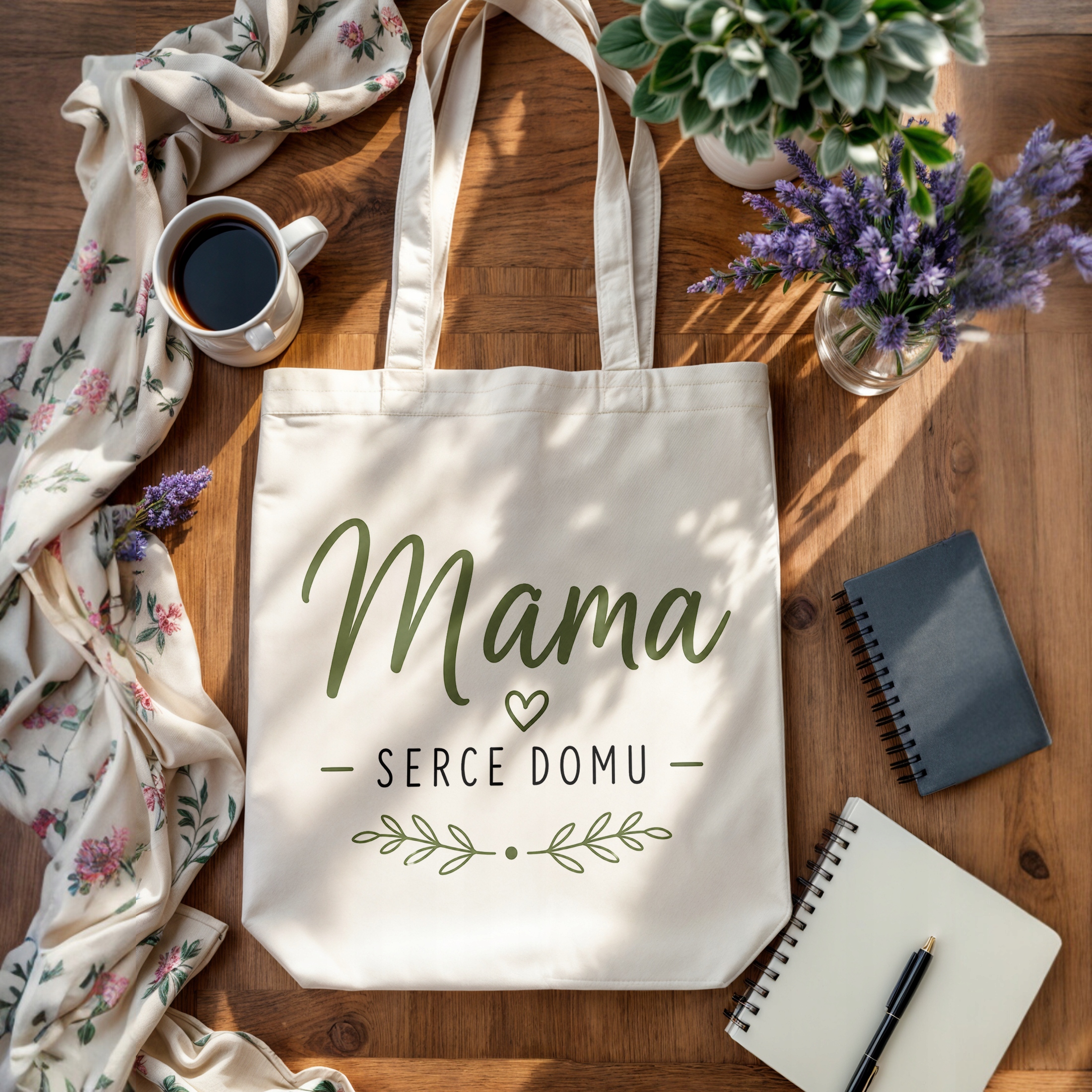 Torba dla mamy bawełniana premium prezent na Dzień Matki piękny upominek