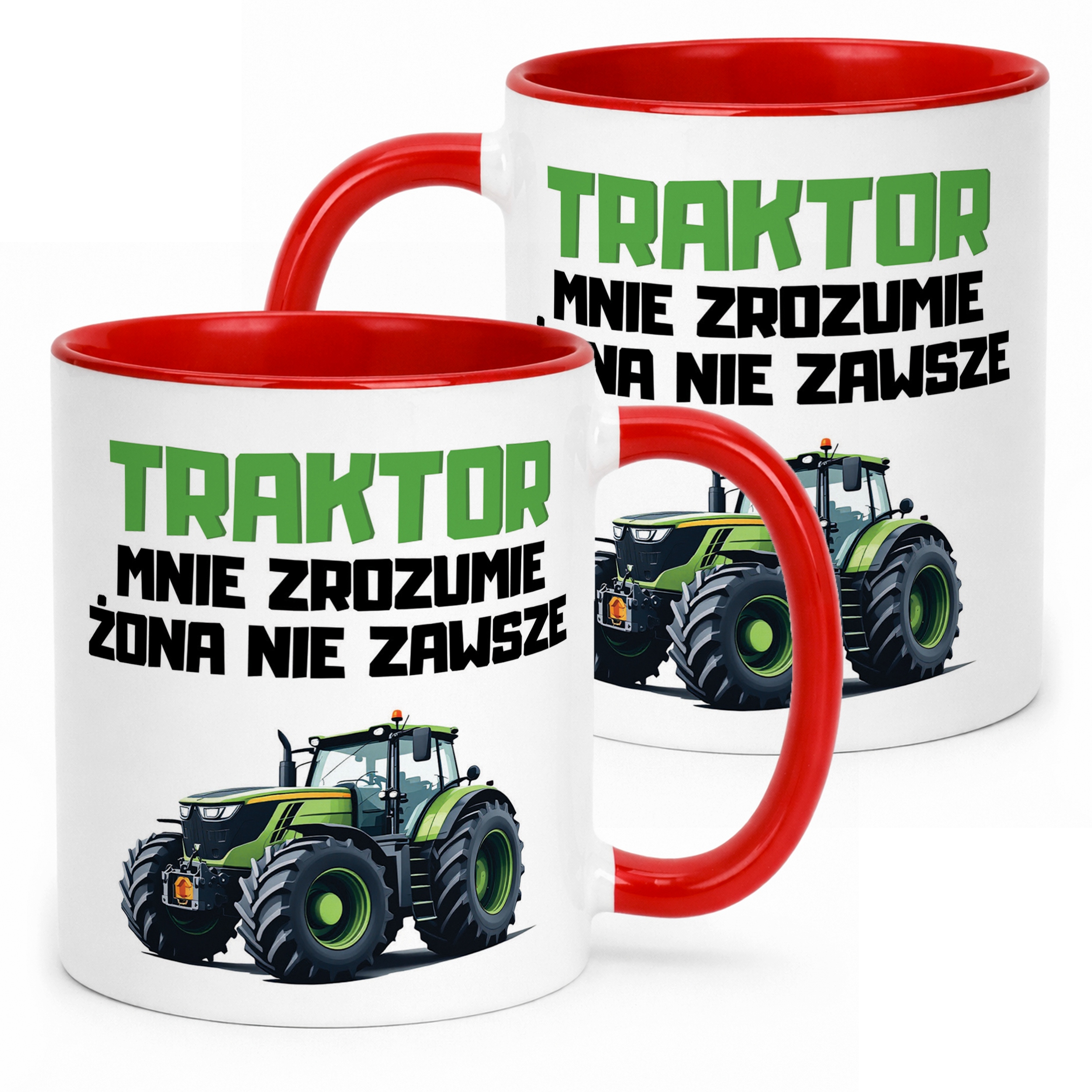 Kubek Czerwony Rolnik Dla Rolnika Traktor Zabawny Prezent Upominek