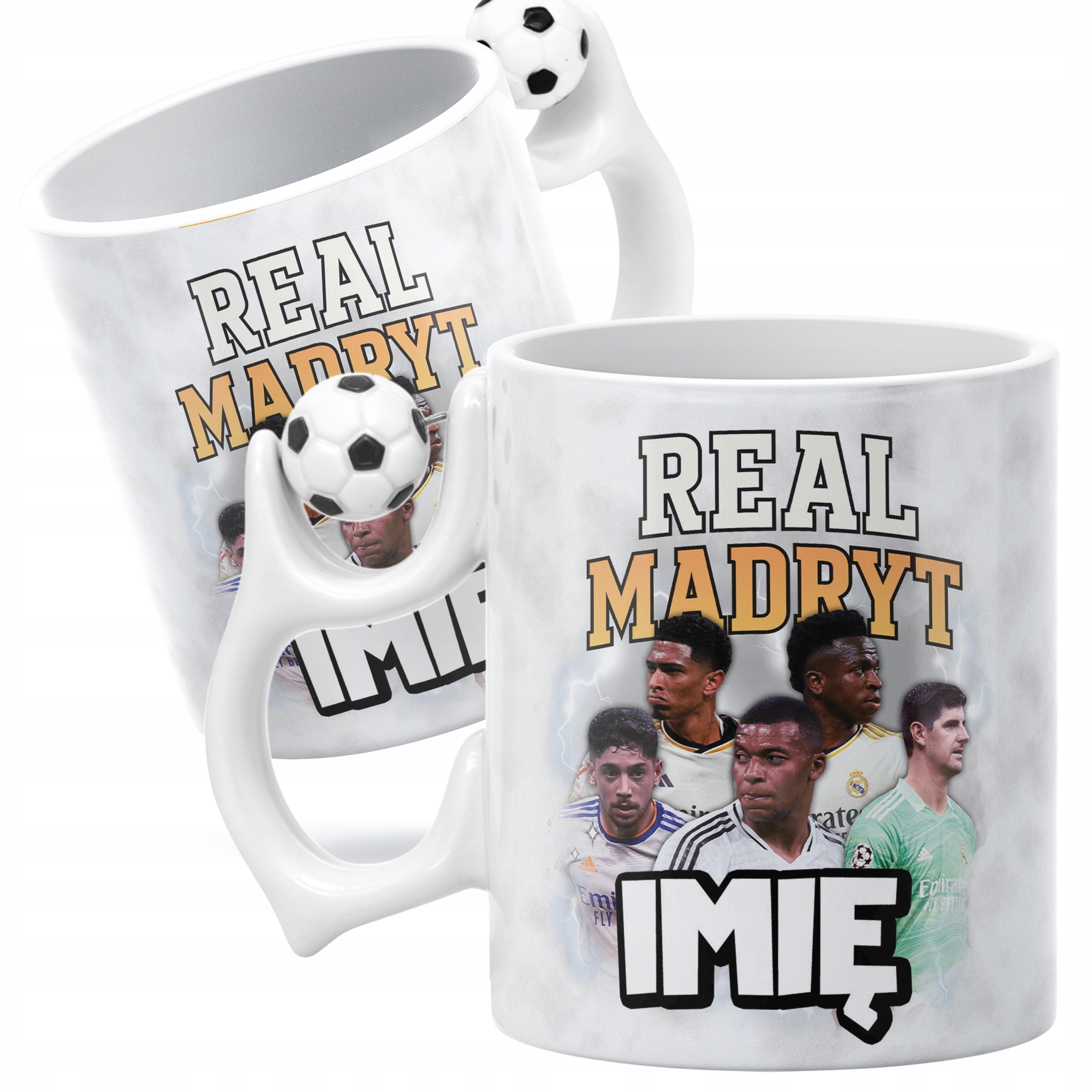 Kubek piłkarski personalizowany Real Madryt Bellingham Vinicius Mbappé