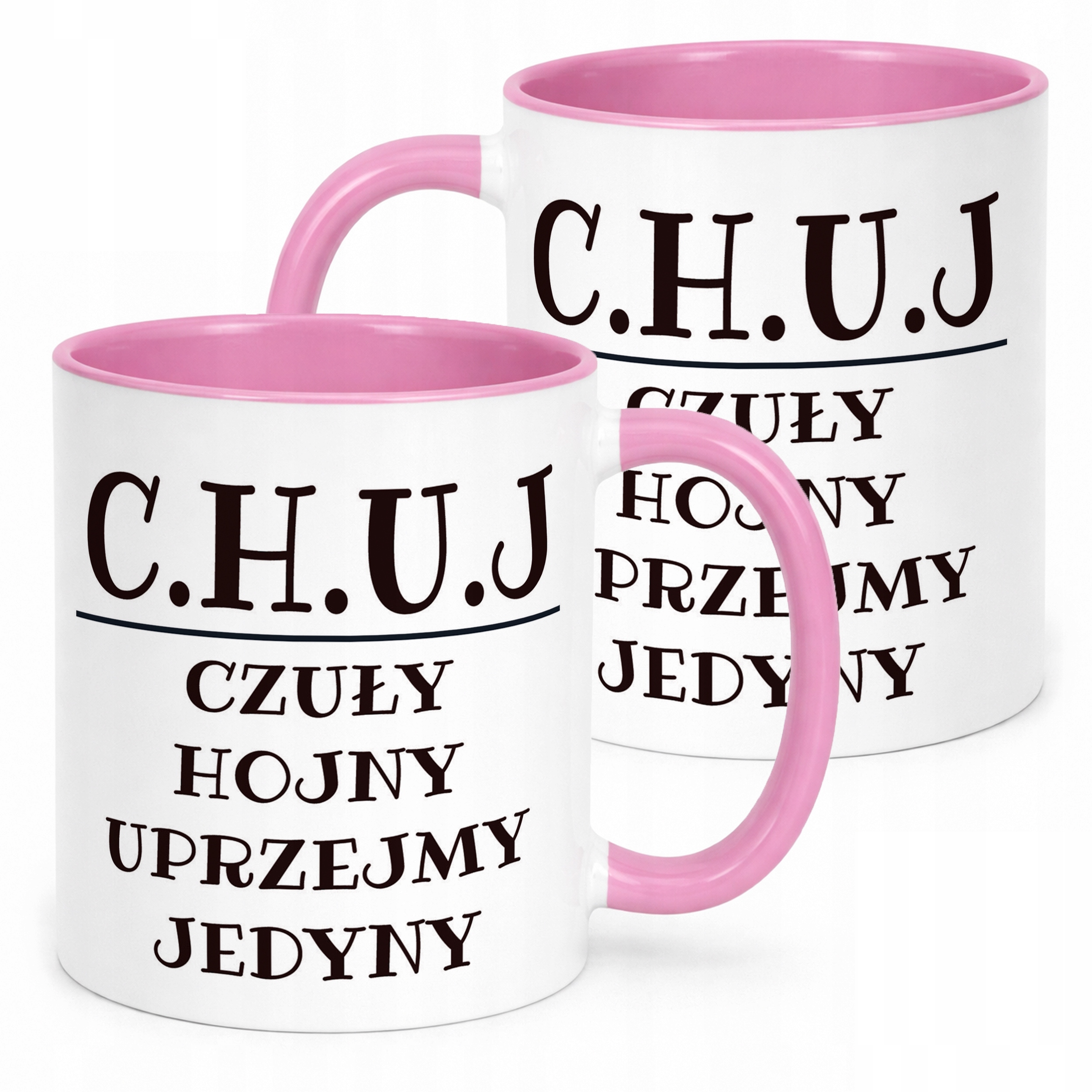 Kubek Różowy C.H.U.J Dla Mężczyzny Śmieszny Zabawny Prezent