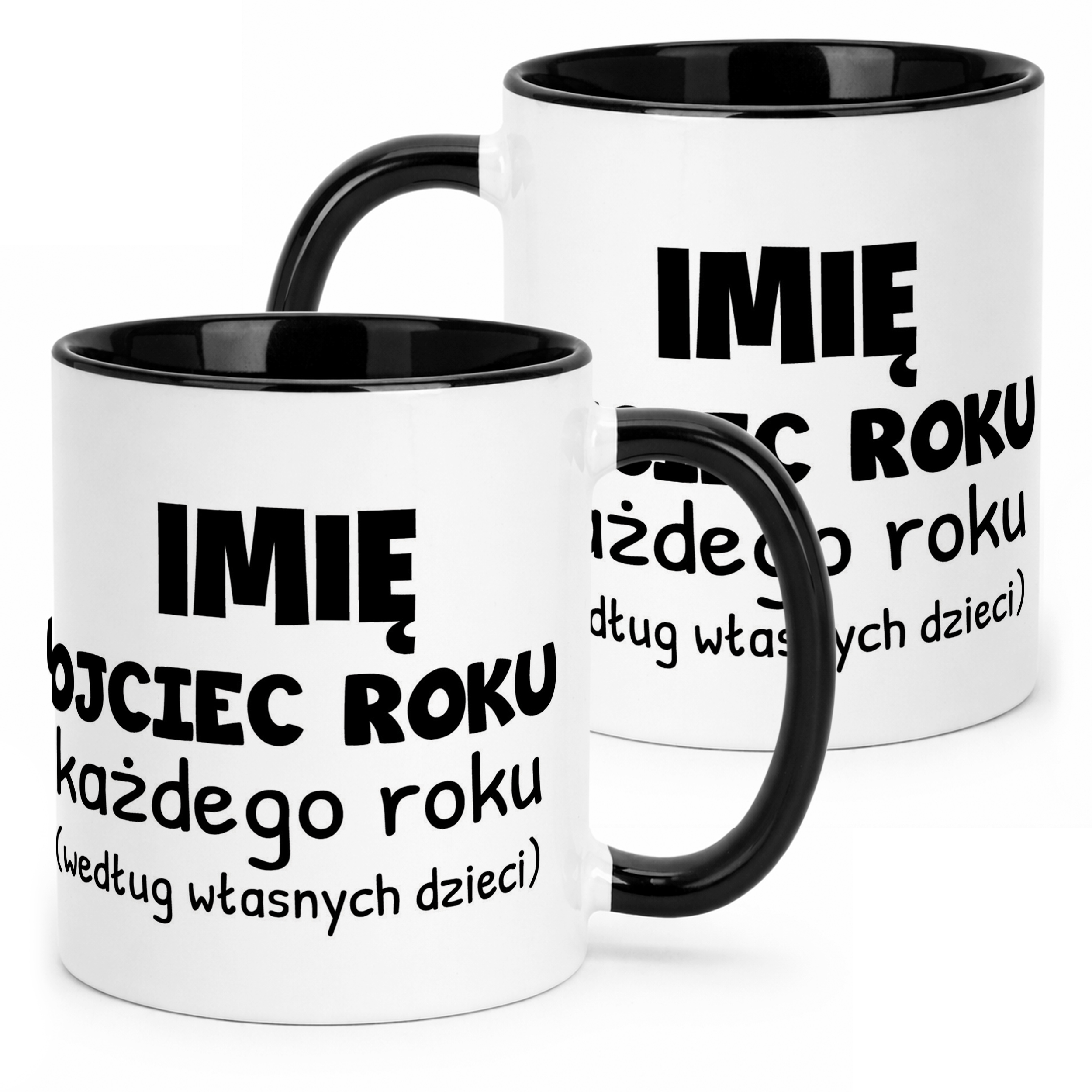 Kubek Czarny Personalizowany Dzień Ojca Ojciec Roku Każdego Roku