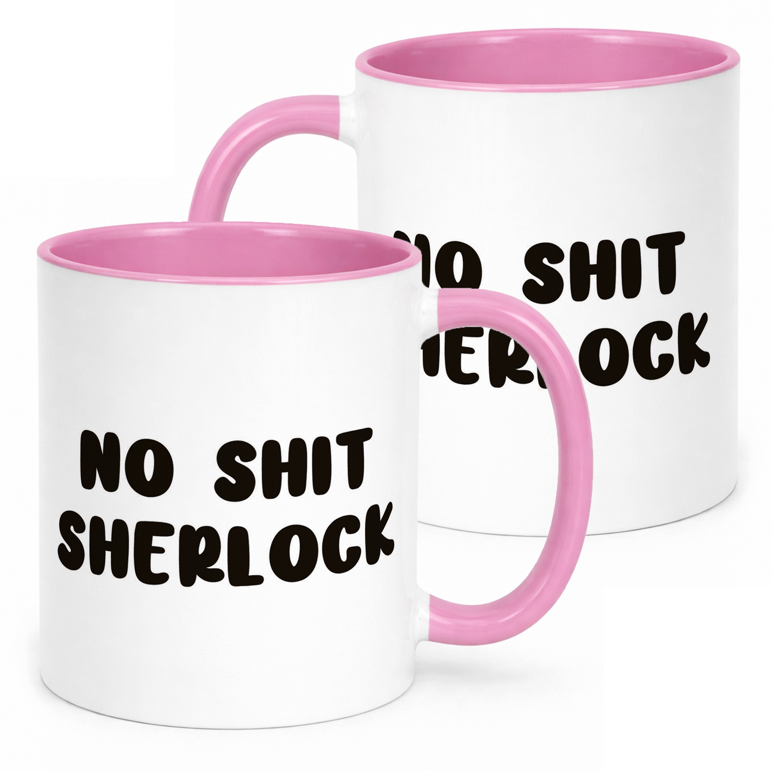 Kubek Różowy No Shit Sherlock Śmieszny Zabawny Prezent