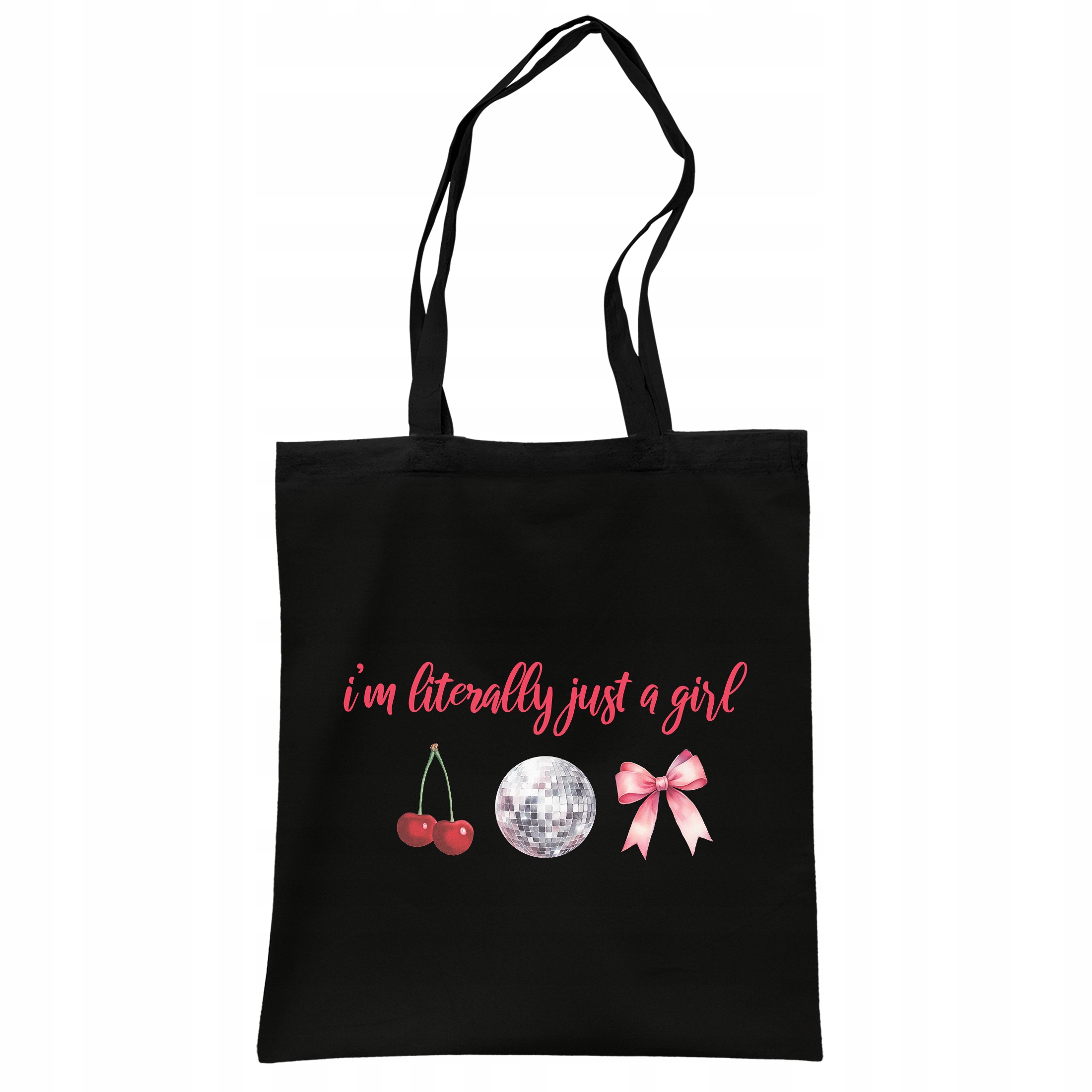 Torba bawełniana czarna na zakupy I’m Just A Girl Dla Dziewczyn Prezent