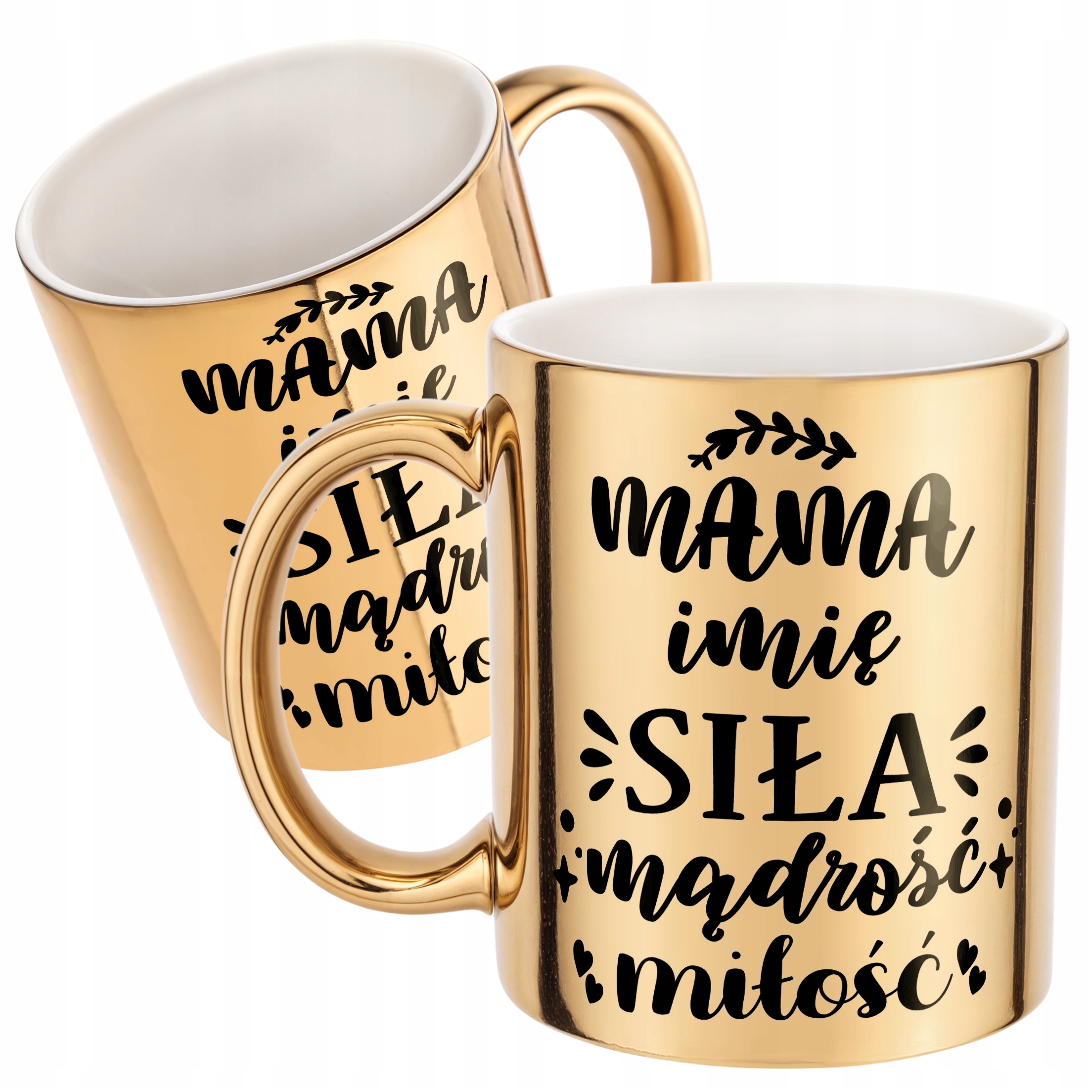 Złoty Kubek ceramiczny Personalizowany Dzień Matki Dla Mamy Prezent