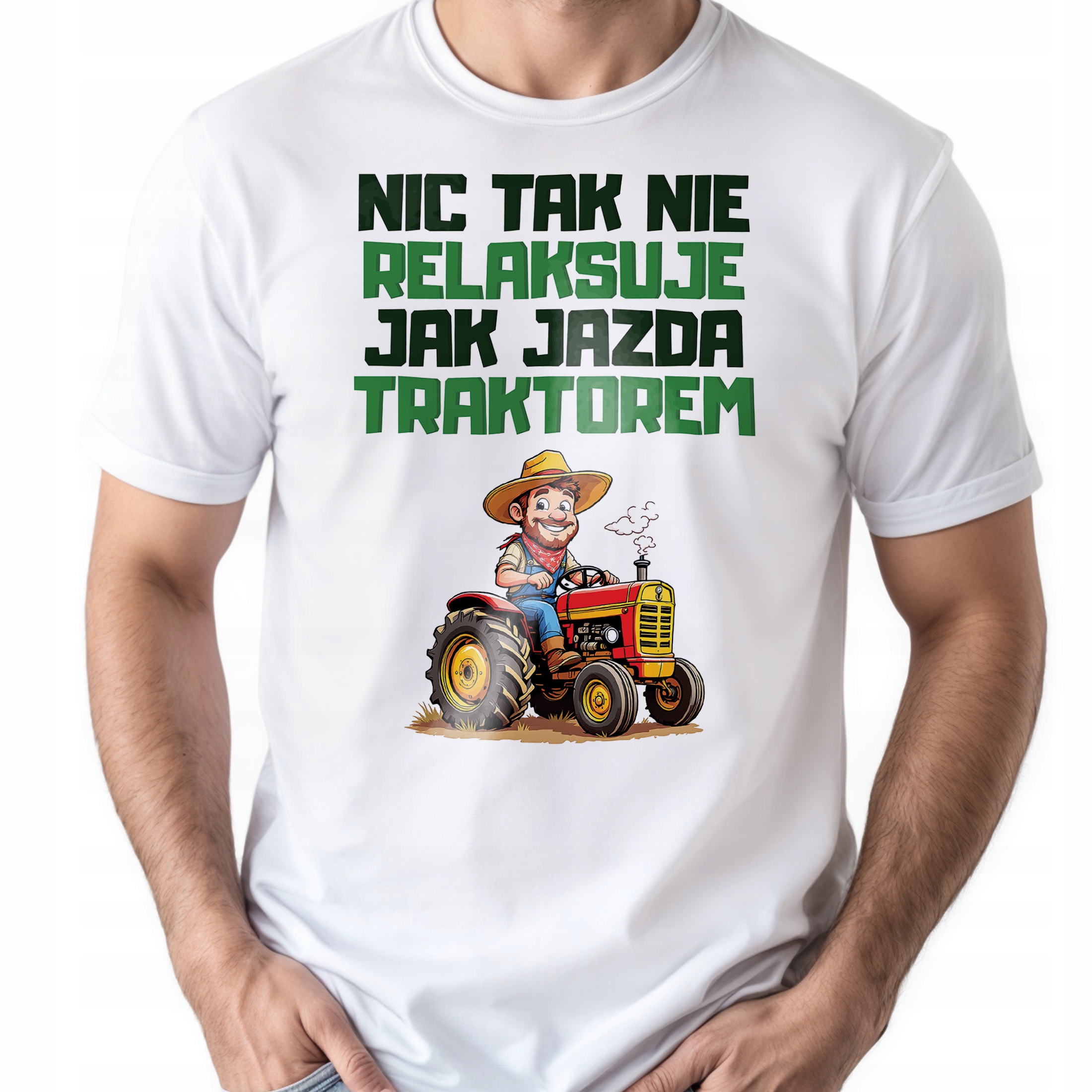 Koszulka biała męska Dla Rolnika Zabawny Prezent Upominek