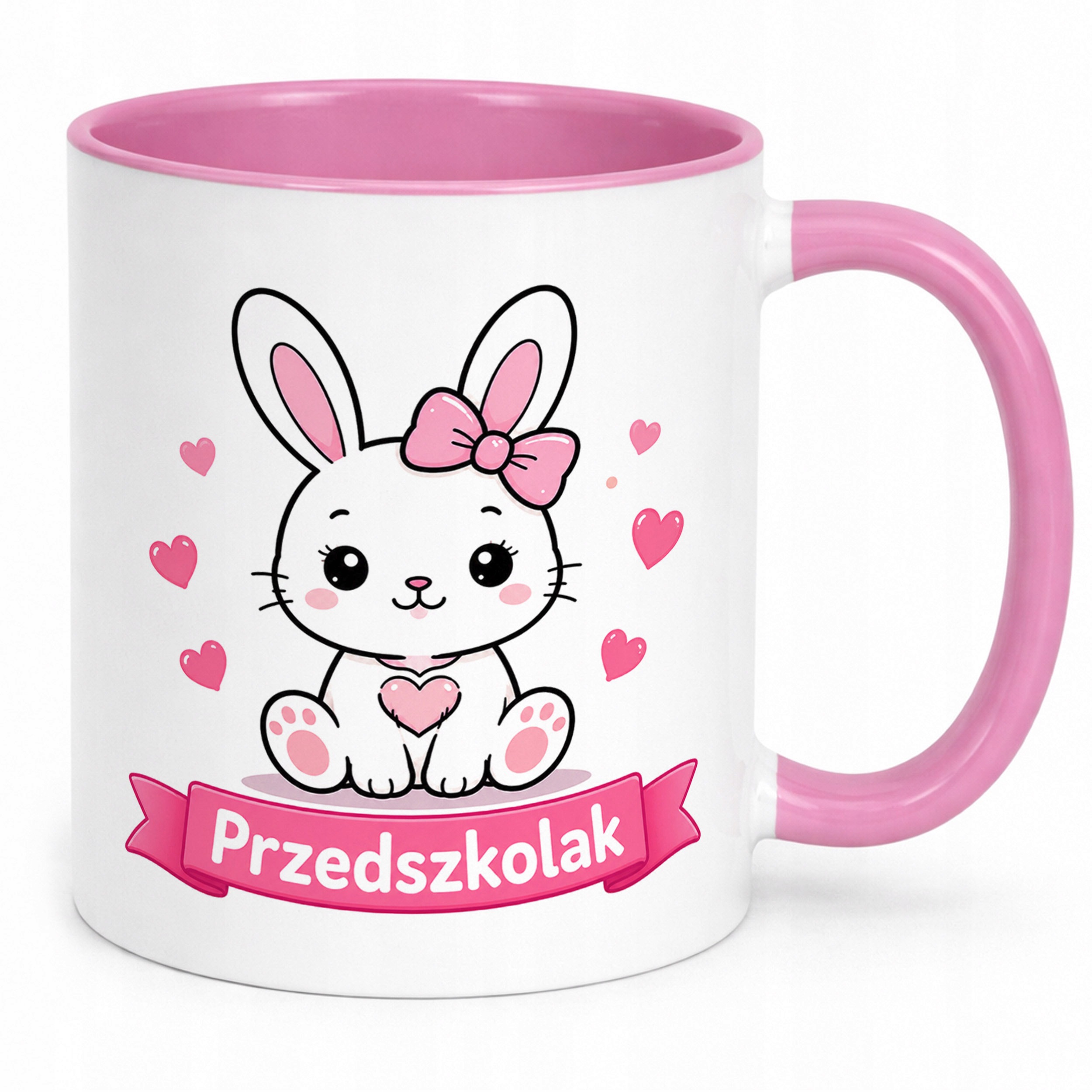 Zestaw Kubek Różowy Poduszka Z Nadrukiem Przedszkolak Szkoła Prezent