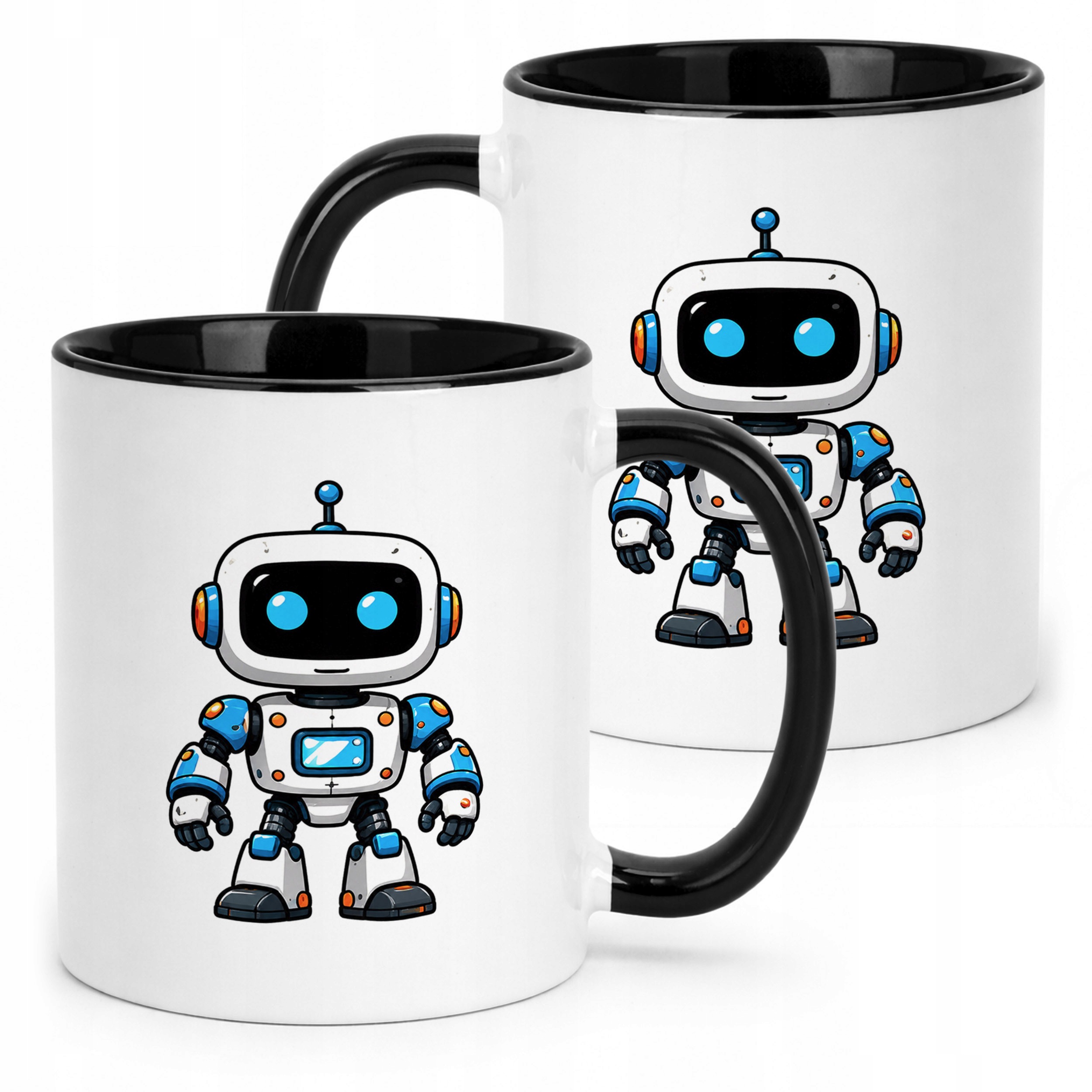 Kubek Czarny z nadrukiem Robot Dla Dzieci Prezent Upominek