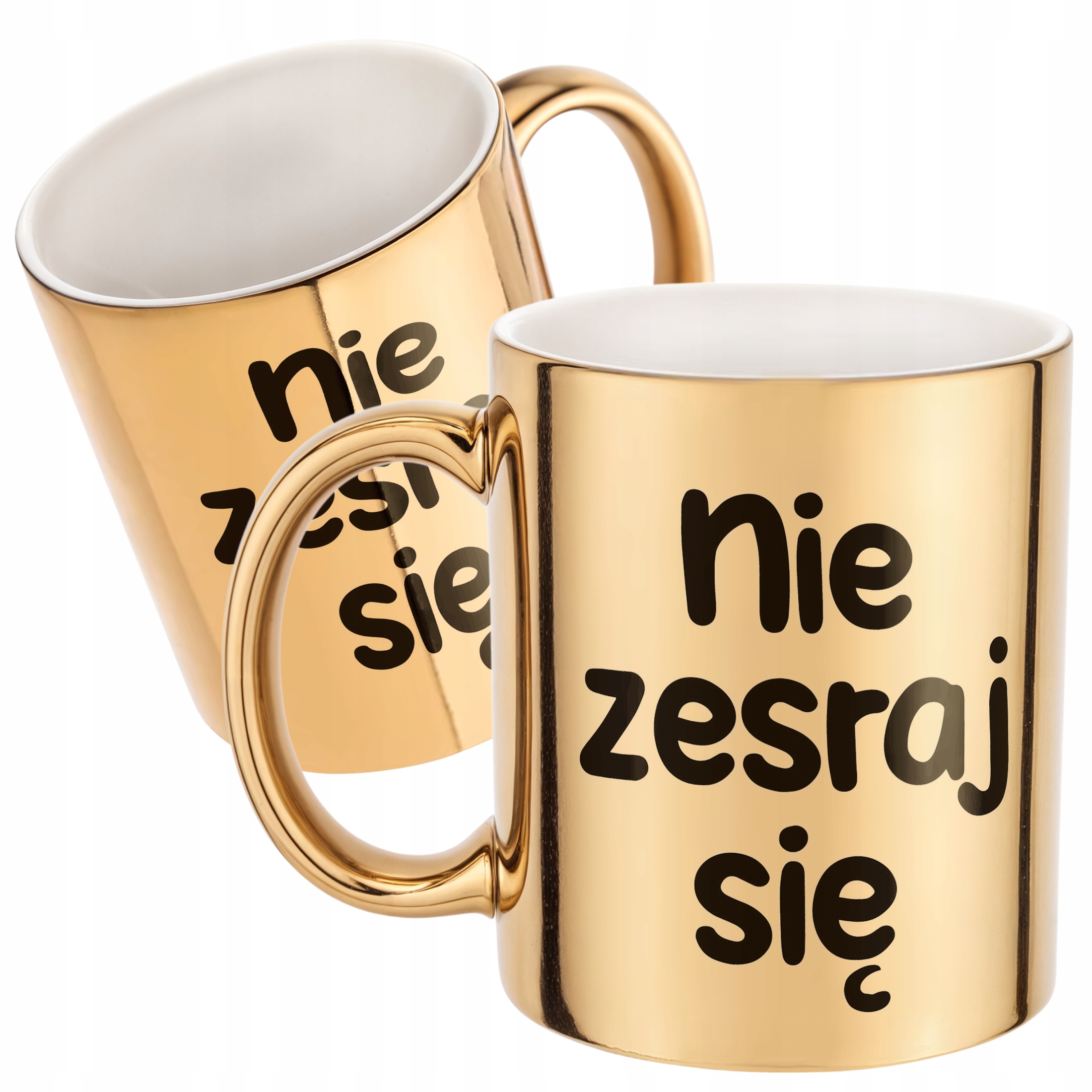 Złoty Kubek Nie Zes*aj Się Śmieszny Zabawny Prezent