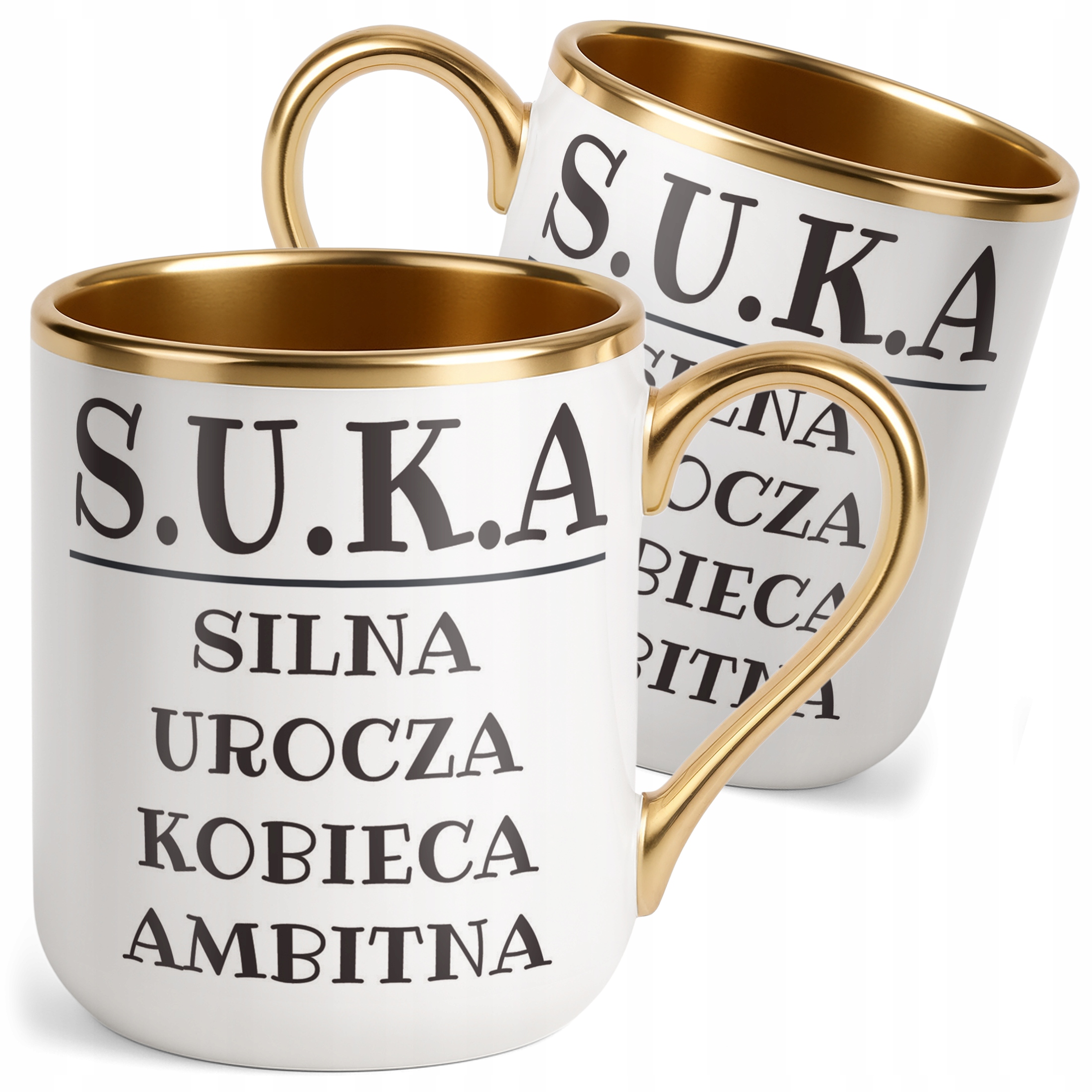 Kubek Premium Złoty S.U.K.A Dla Kobiety Śmieszny Zabawny Prezent