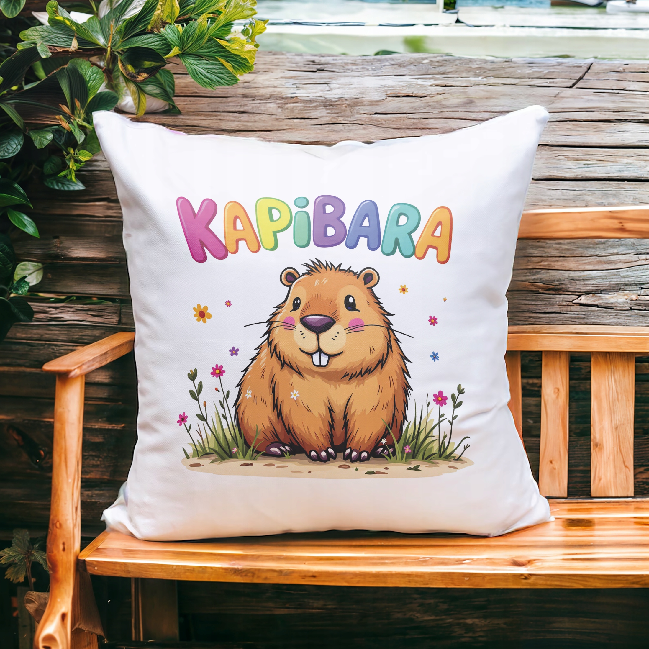 Poduszka 38x38cm Kapibara Capybara Zwierzak Dla Dzieci Prezent