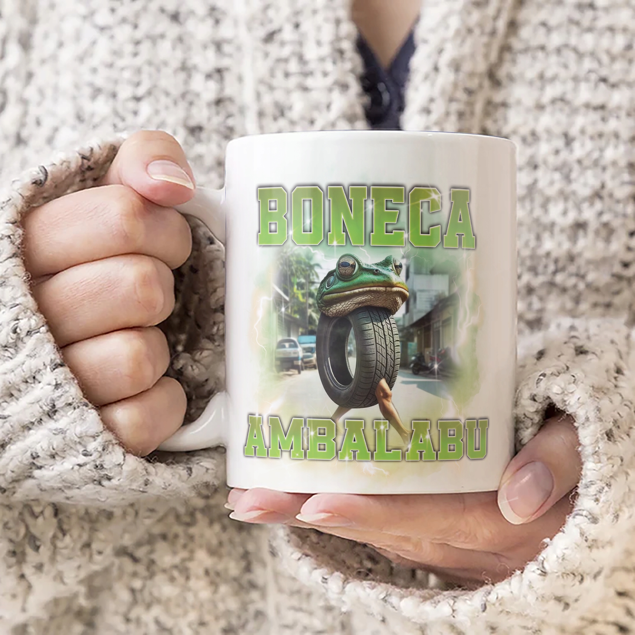 Kubek ceramiczny BRAINROT Boneca Ambalabu Memy Zabawny TikTok Viral
