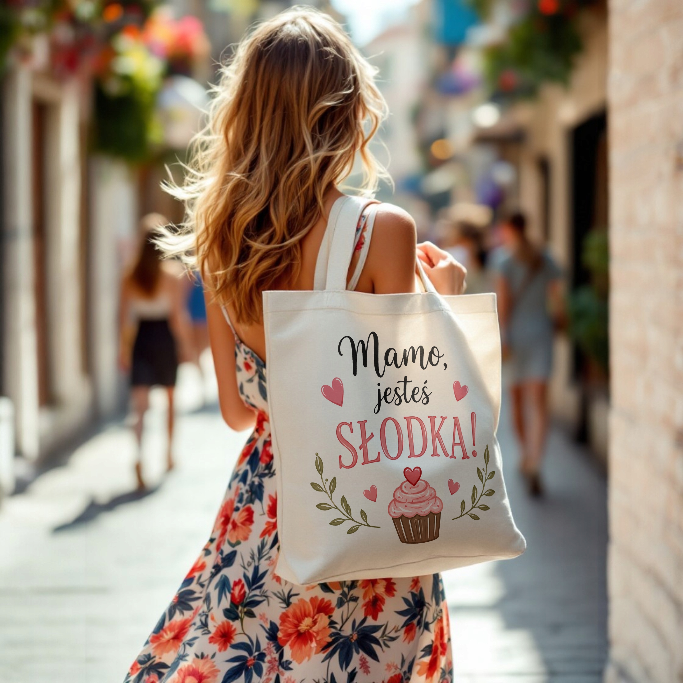 Torba bawełniana premium prezent dla mamy na Dzień Matki naturalna torba