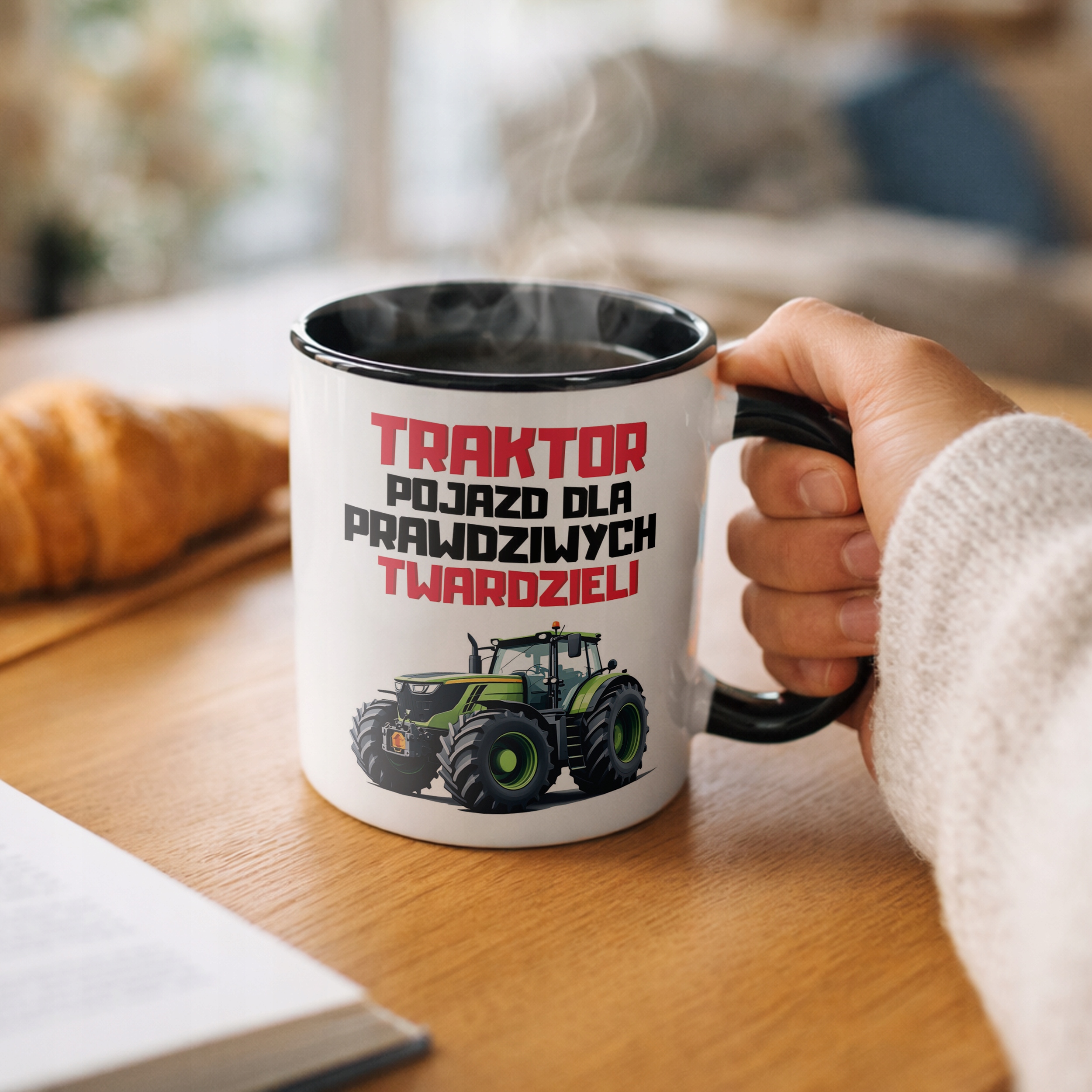 Kubek Czarny Rolnik Dla Rolnika Traktor Zabawny Prezent Upominek