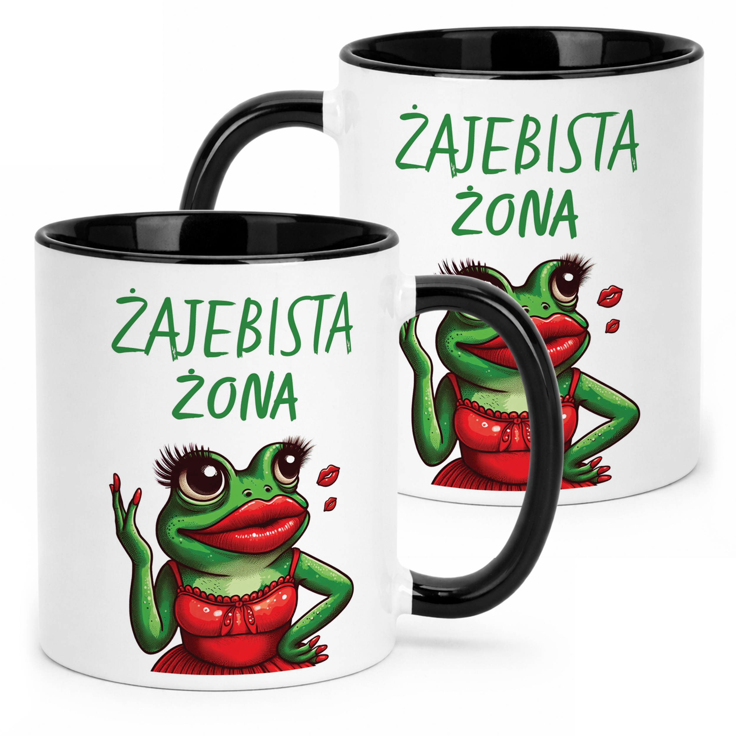 Kubek Czarny Żajebista Żona Dla Kobiey Prezent Upominek