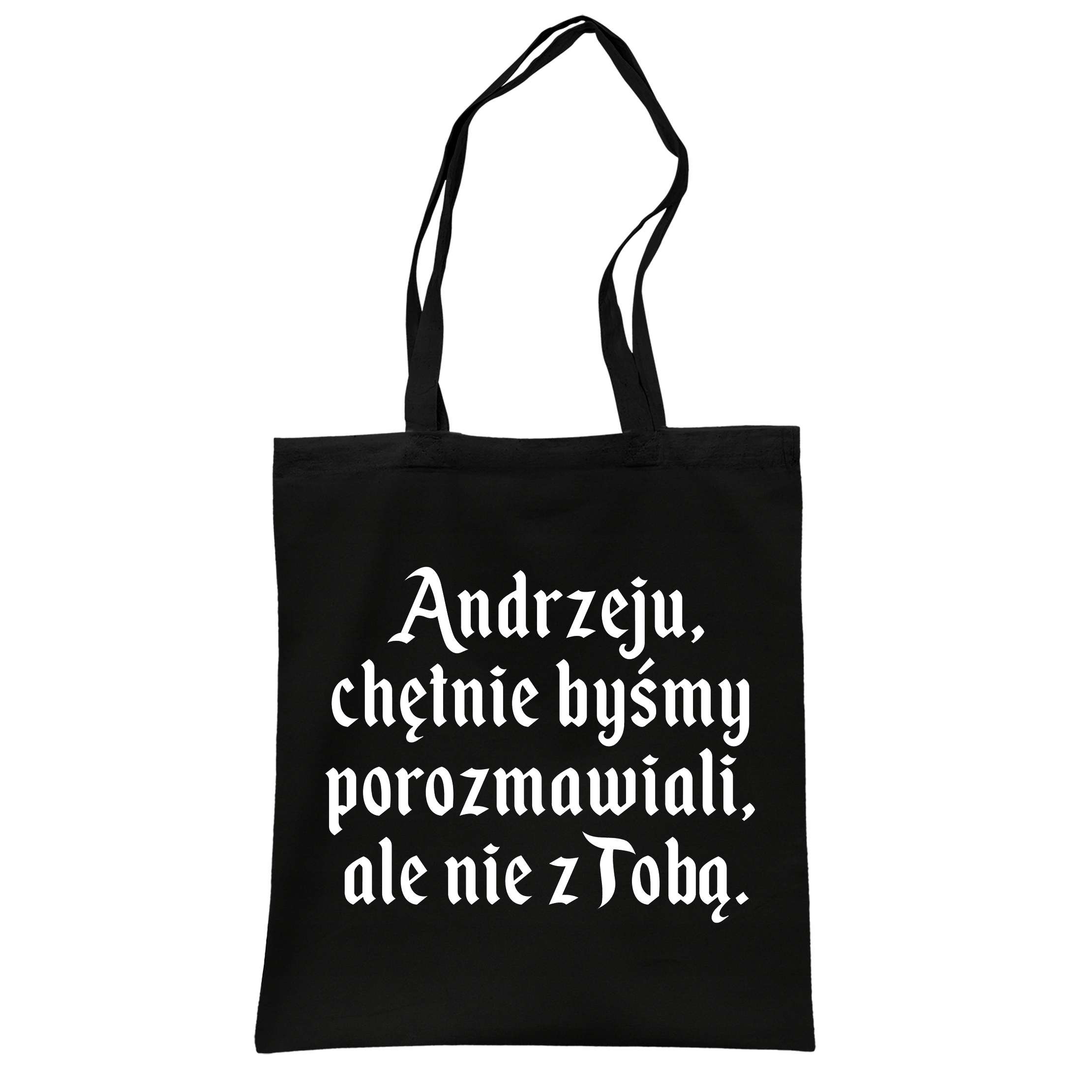 Torba bawełniana czarna na zakupy 1670 Chętnie Byśmy Porozmawiali