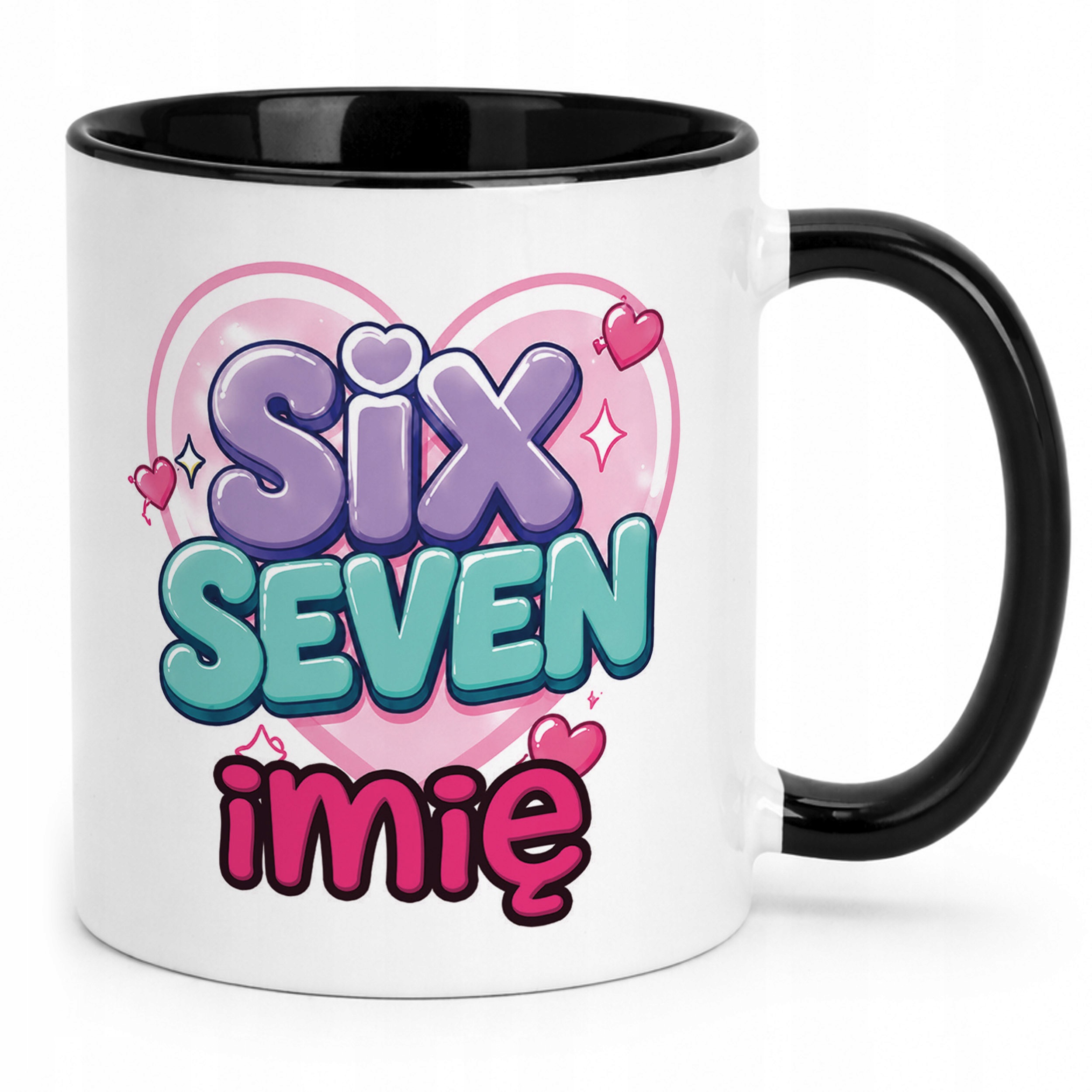 Zestaw Personalizowany Plecak Worek Kubek Czarny 67 Six Seven Prezent