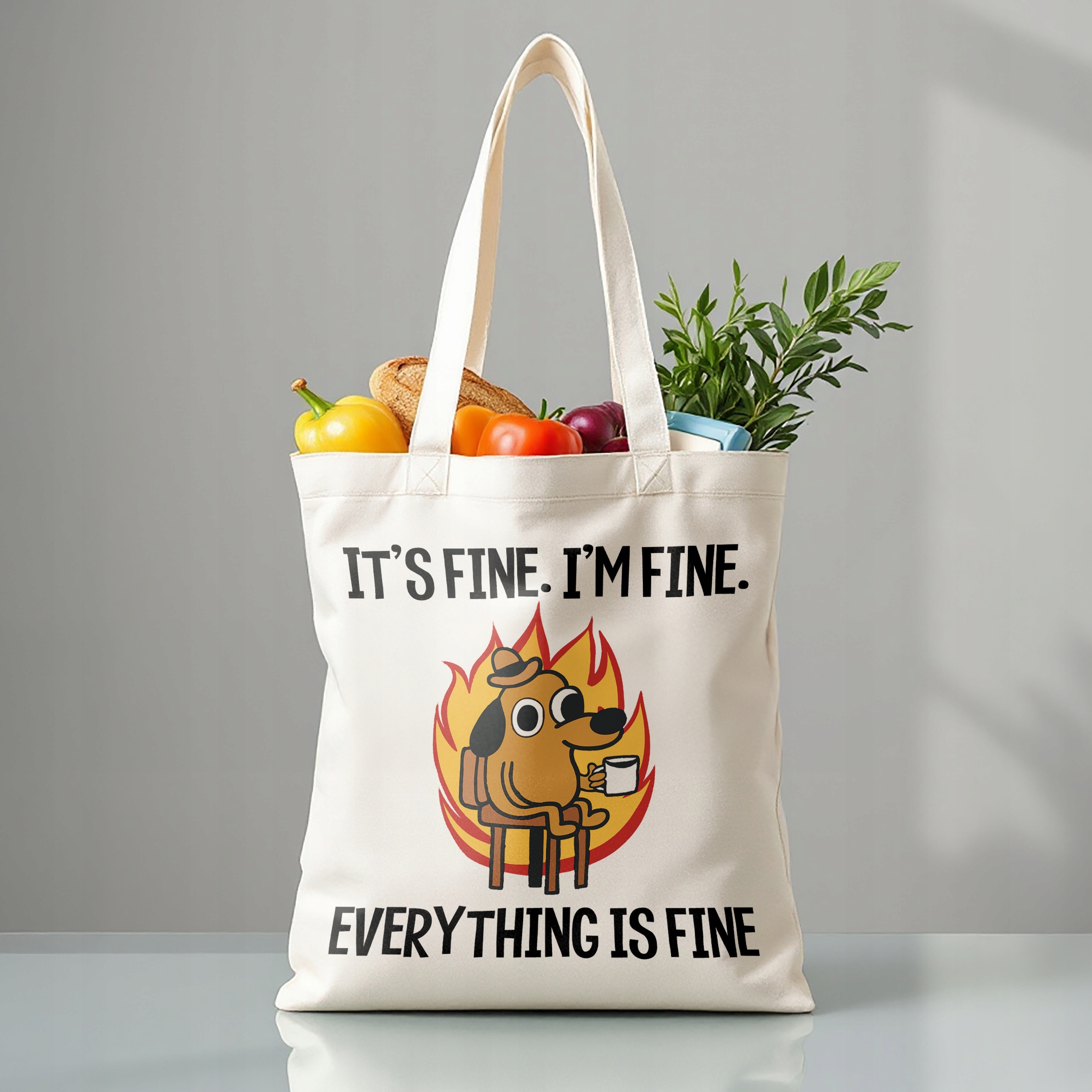 Torba bawełniana premium It’s Fine I’m Fine Mem Zabawny Prezent