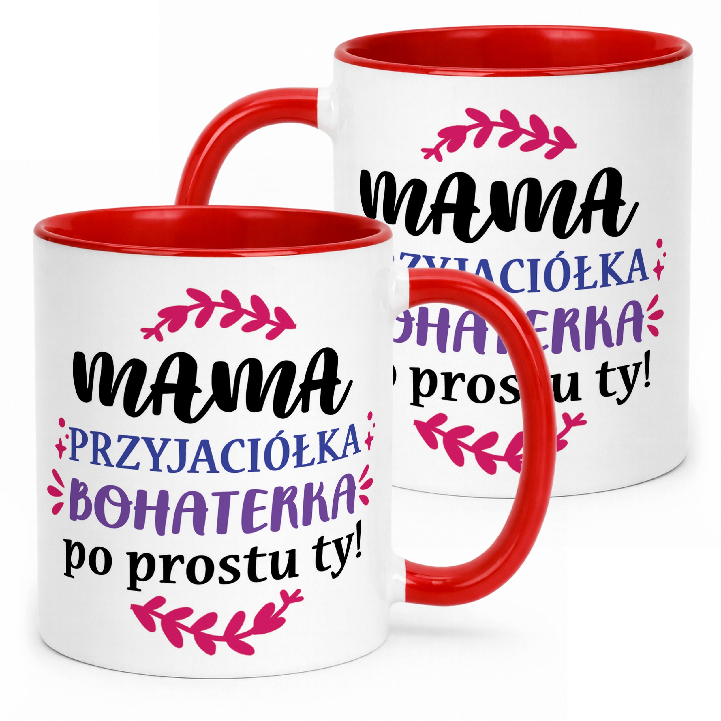 Kubek Czerwony Dzień Matki Dla Mamy Prezent Mama Przyjaciółka Bohaterka
