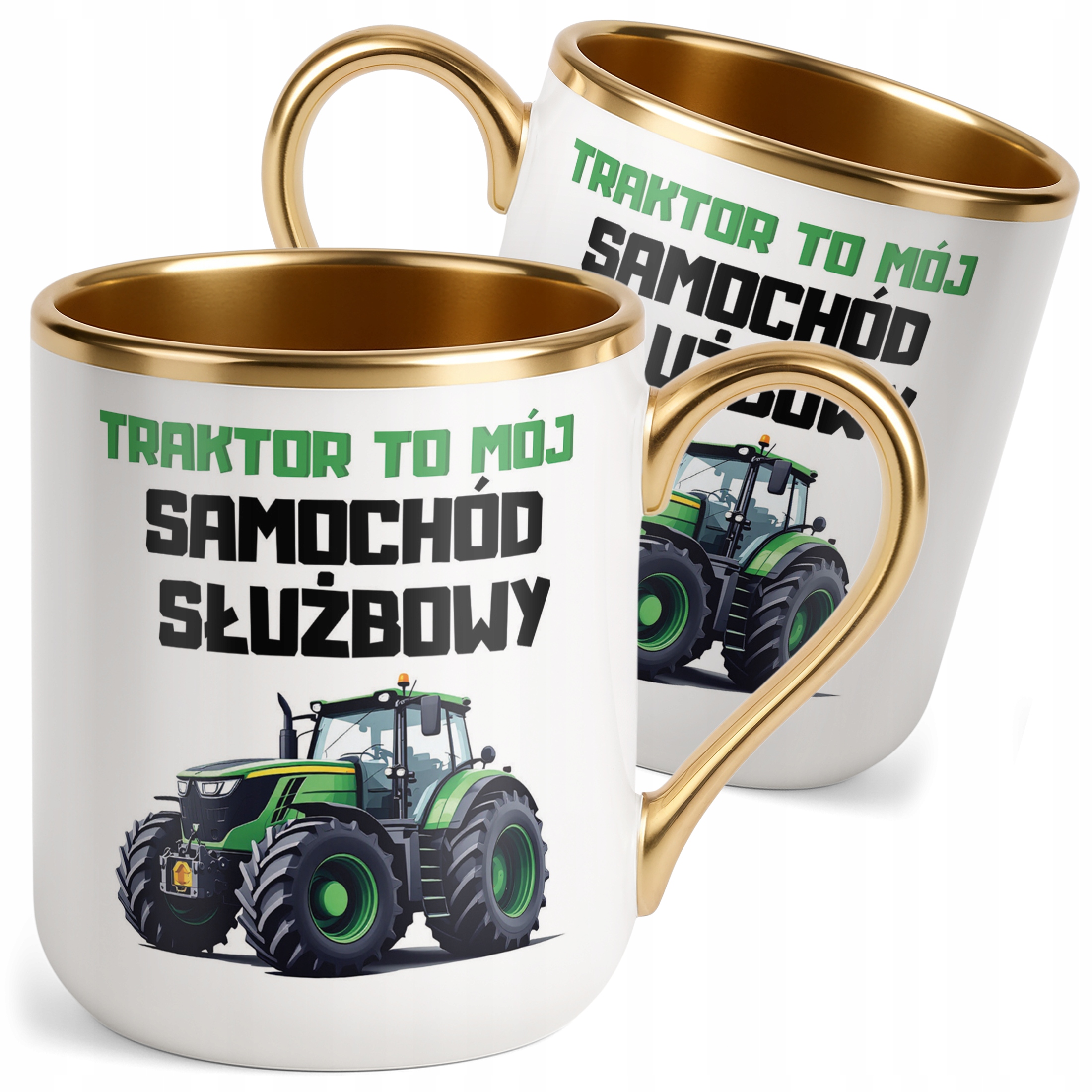 Kubek Premium Złoty Rolnik Dla Rolnika Traktor Zabawny Prezent