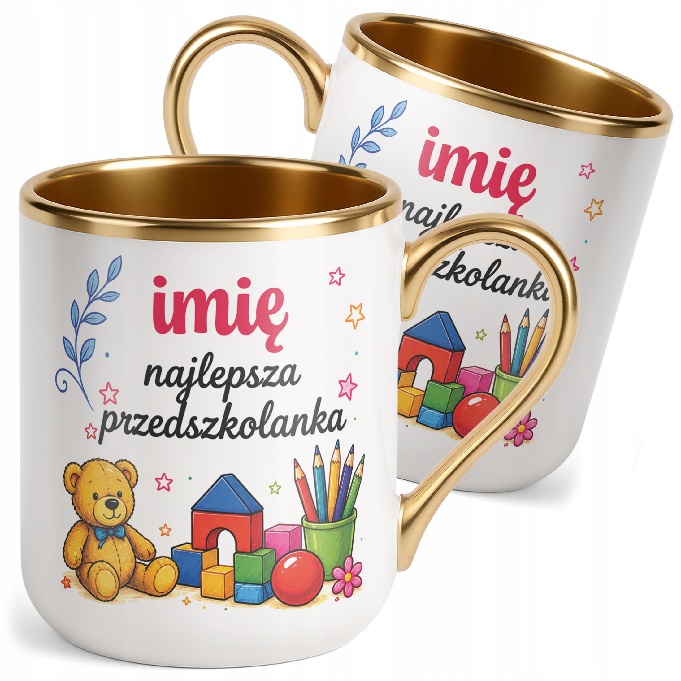 Kubek Premium Złoty z Imieniem Dzień Nauczyciela Dla Przedszkolanki