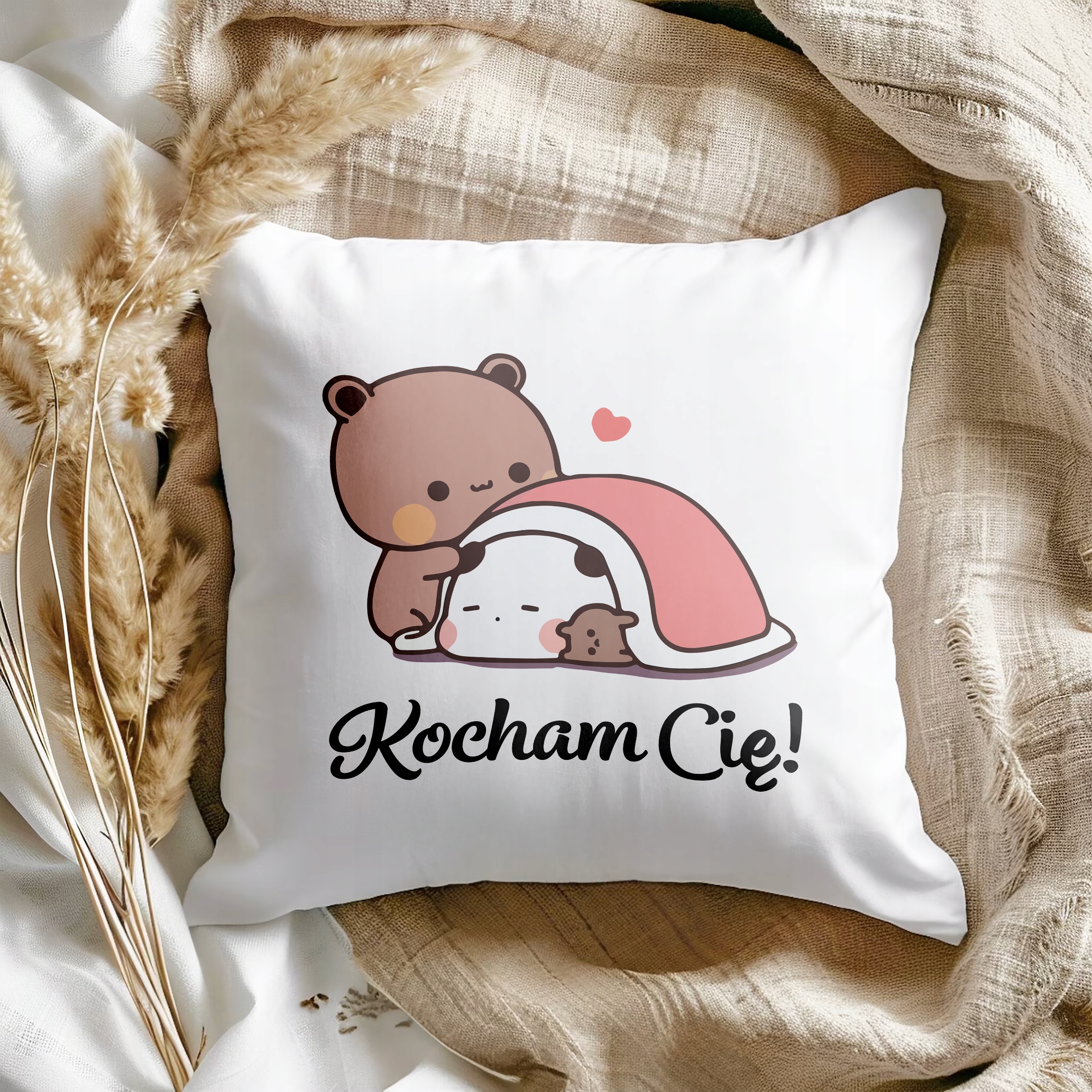 Poduszka 38x38cm Z okazji Walentynek Bubu i Dudu Kocham Cię Prezent