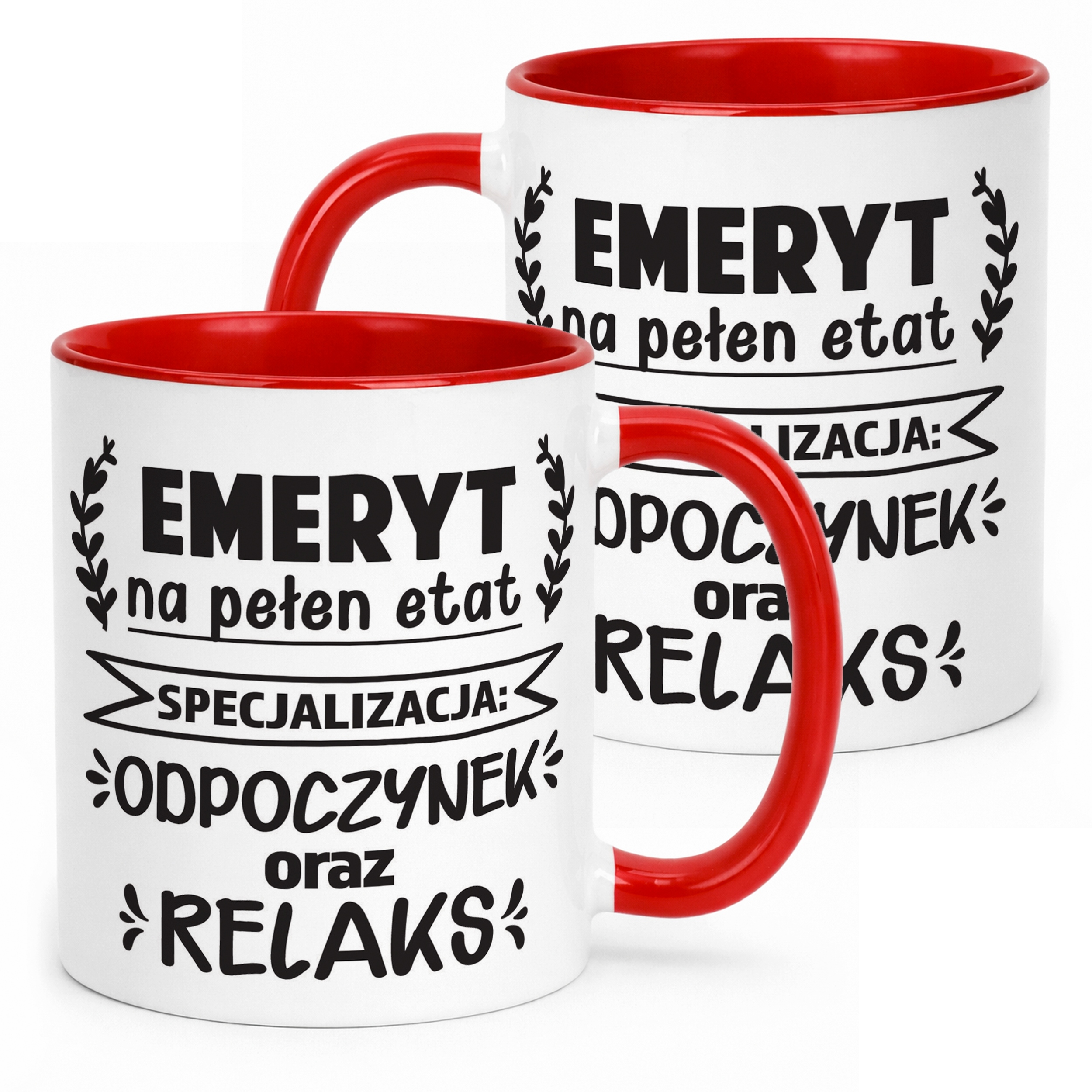 Kubek Czerwony z okazji Emerytury Dla Emeryta Prezent Upominek