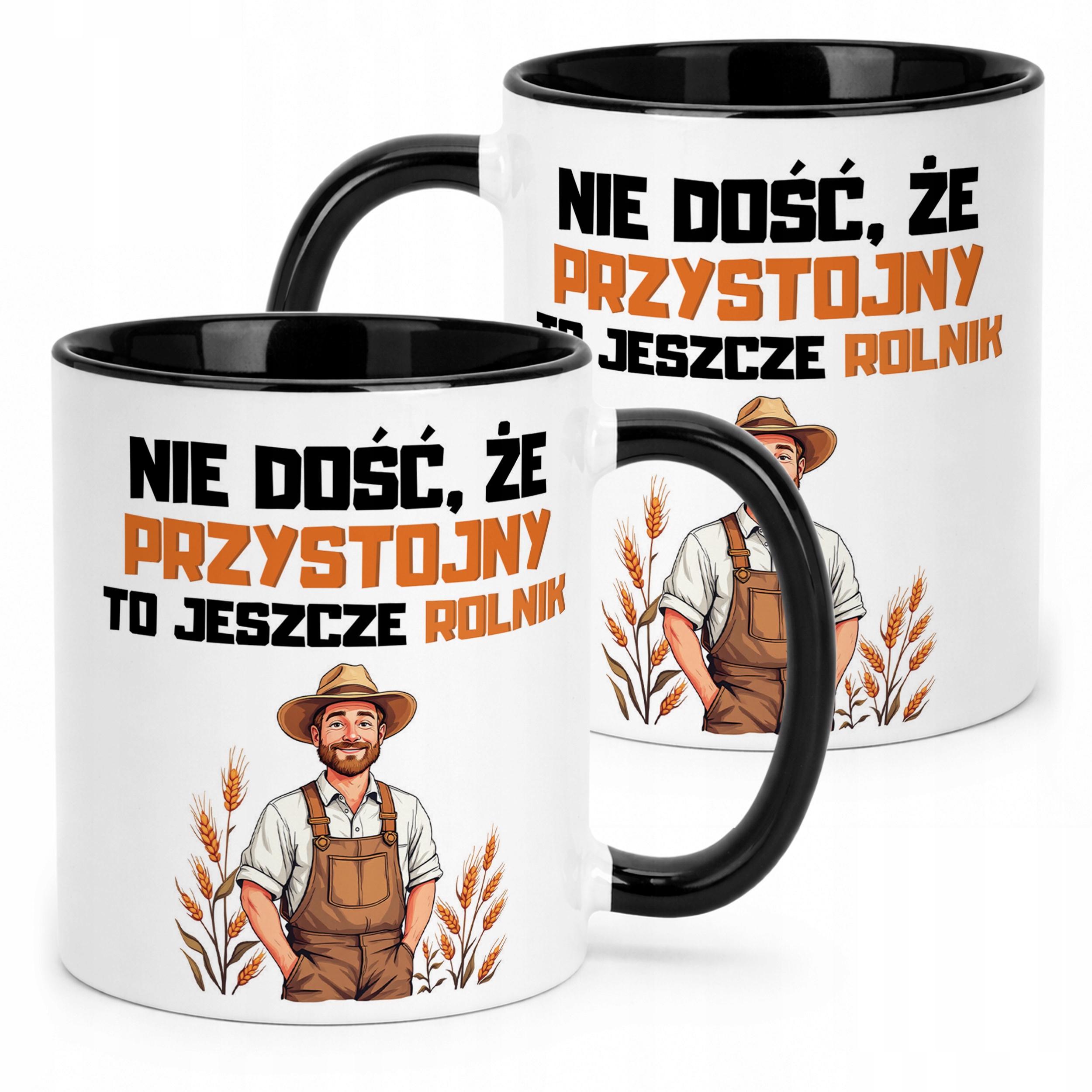 Kubek Czarny Rolnik Dla Rolnika Traktor Zabawny Prezent Upominek