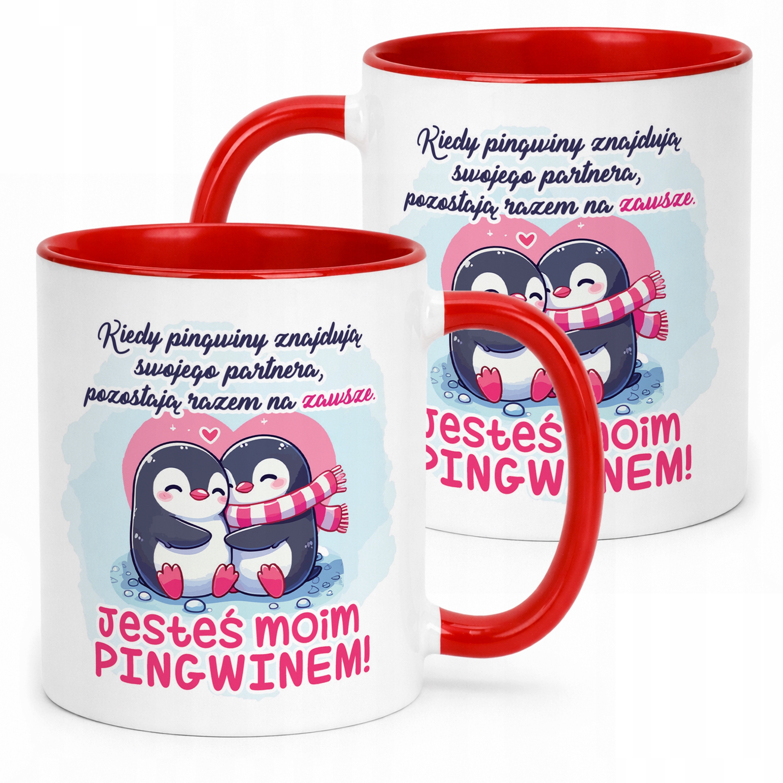 Kubek Czerwony Walentynki Miłość Prezent Upominek Dla Drugiej Połowy