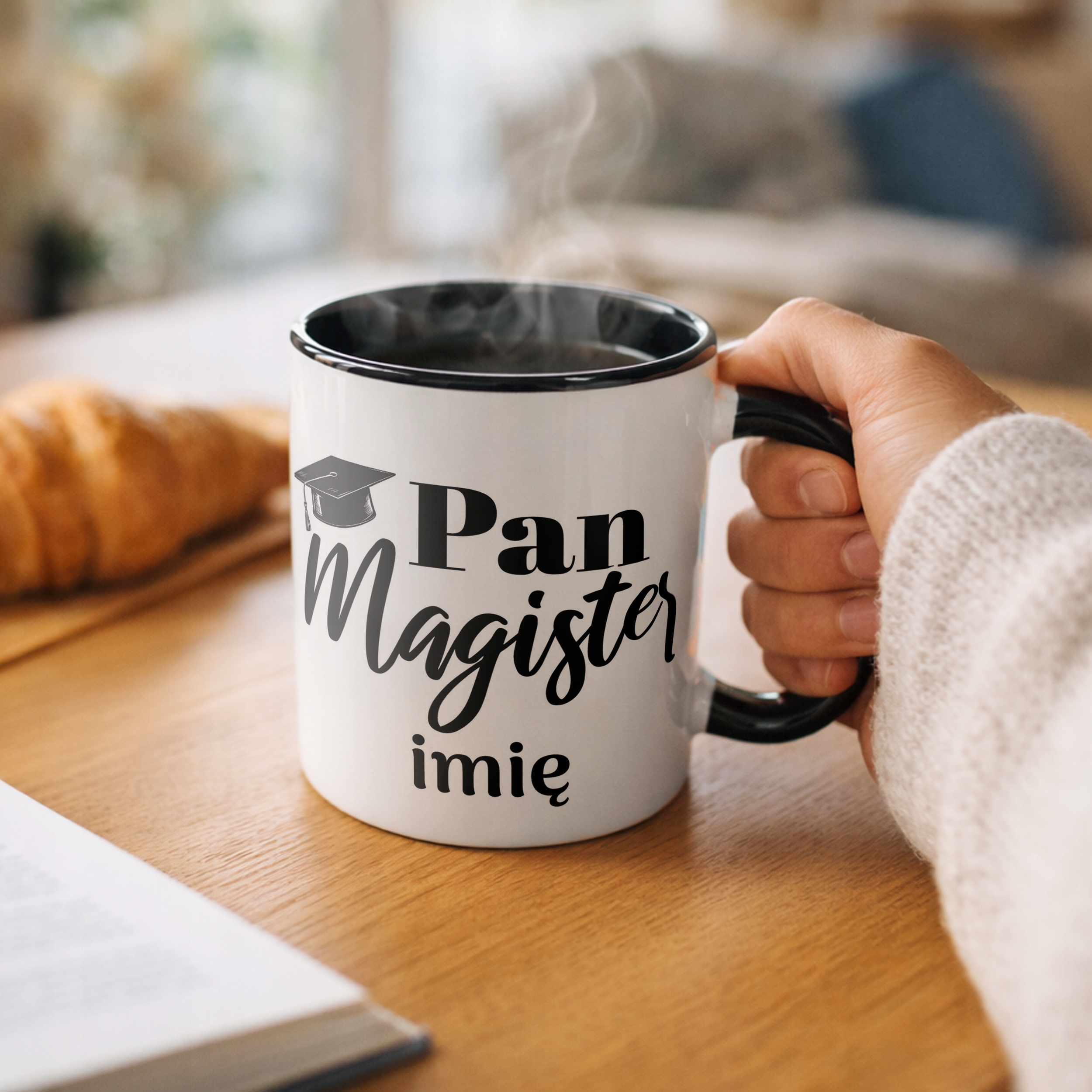 Kubek Czarny Personalizowany Pan Magister Prezent Upominek