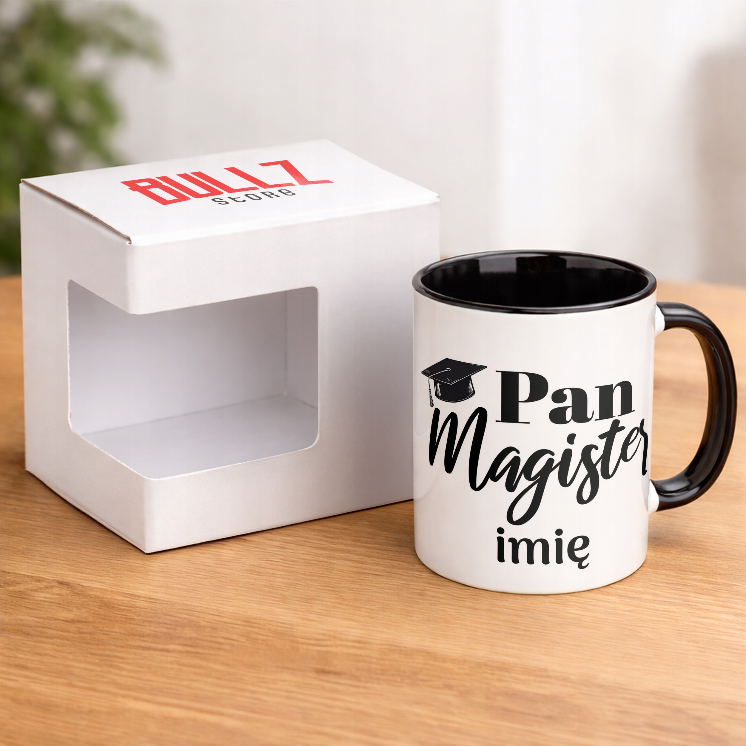 Kubek Czarny Personalizowany Pan Magister Prezent Upominek