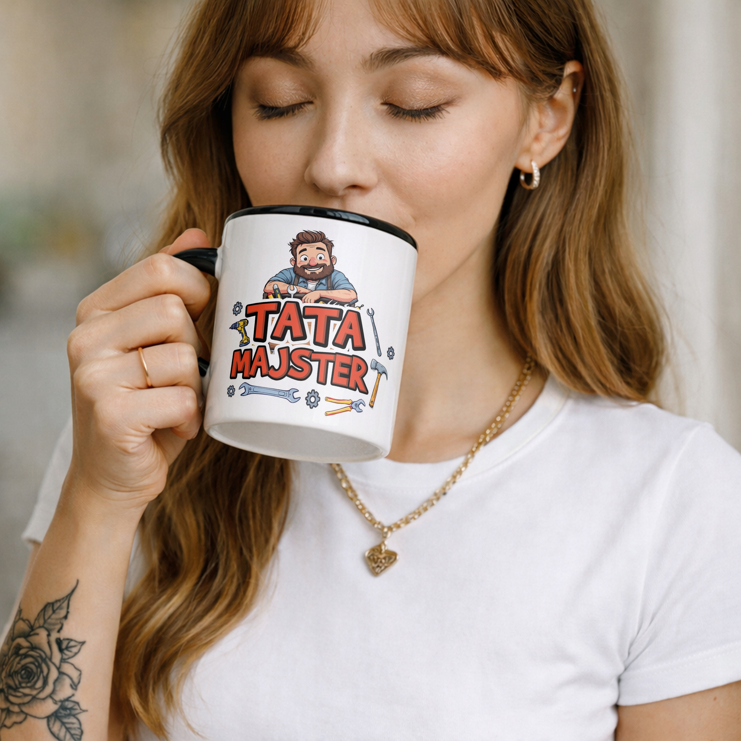Kubek Czarny Dzień Ojca Dla Taty Tata Majster Prezent