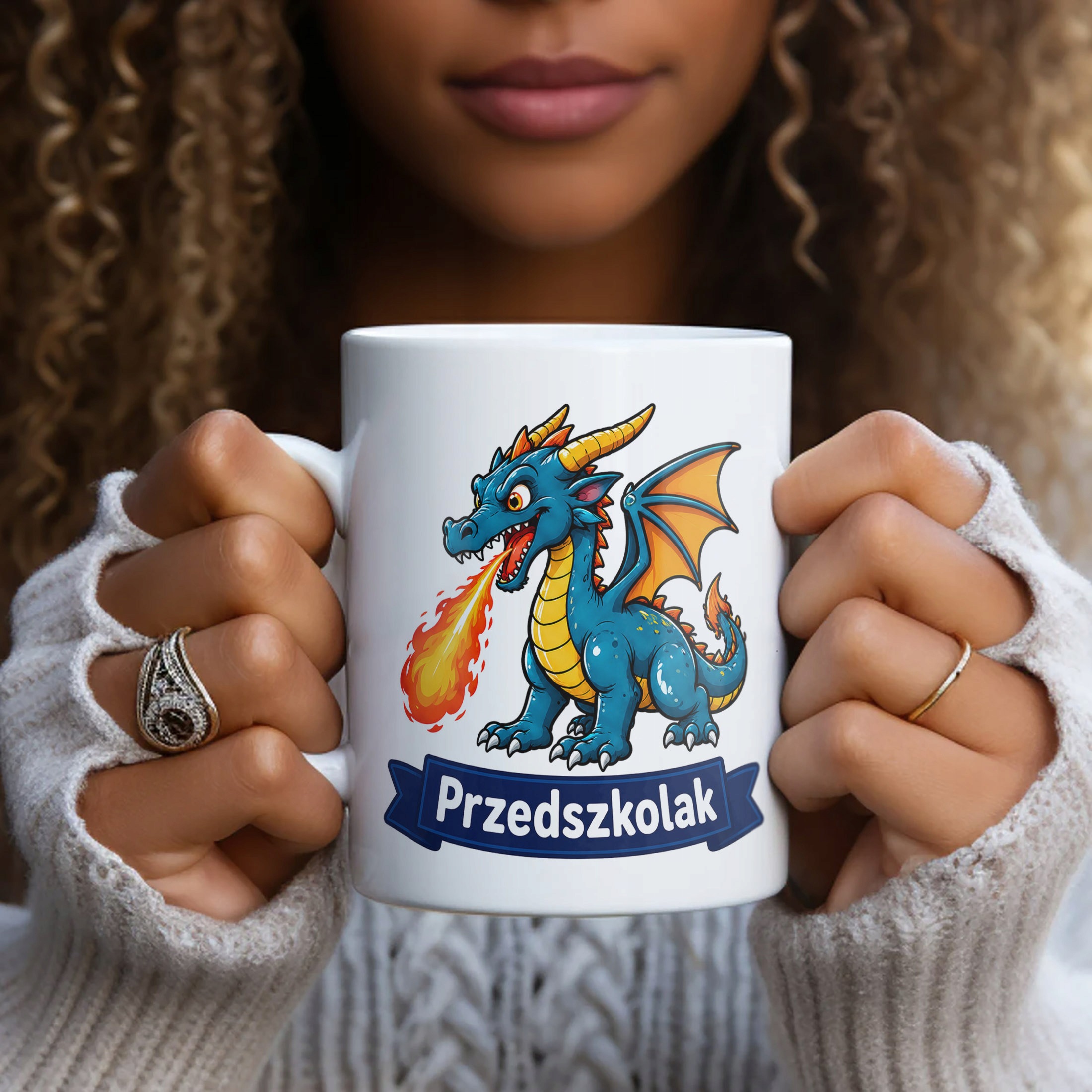 Biały Kubek z nadrukiem Przedszkolak Szkoła Dla Dzieci Prezent