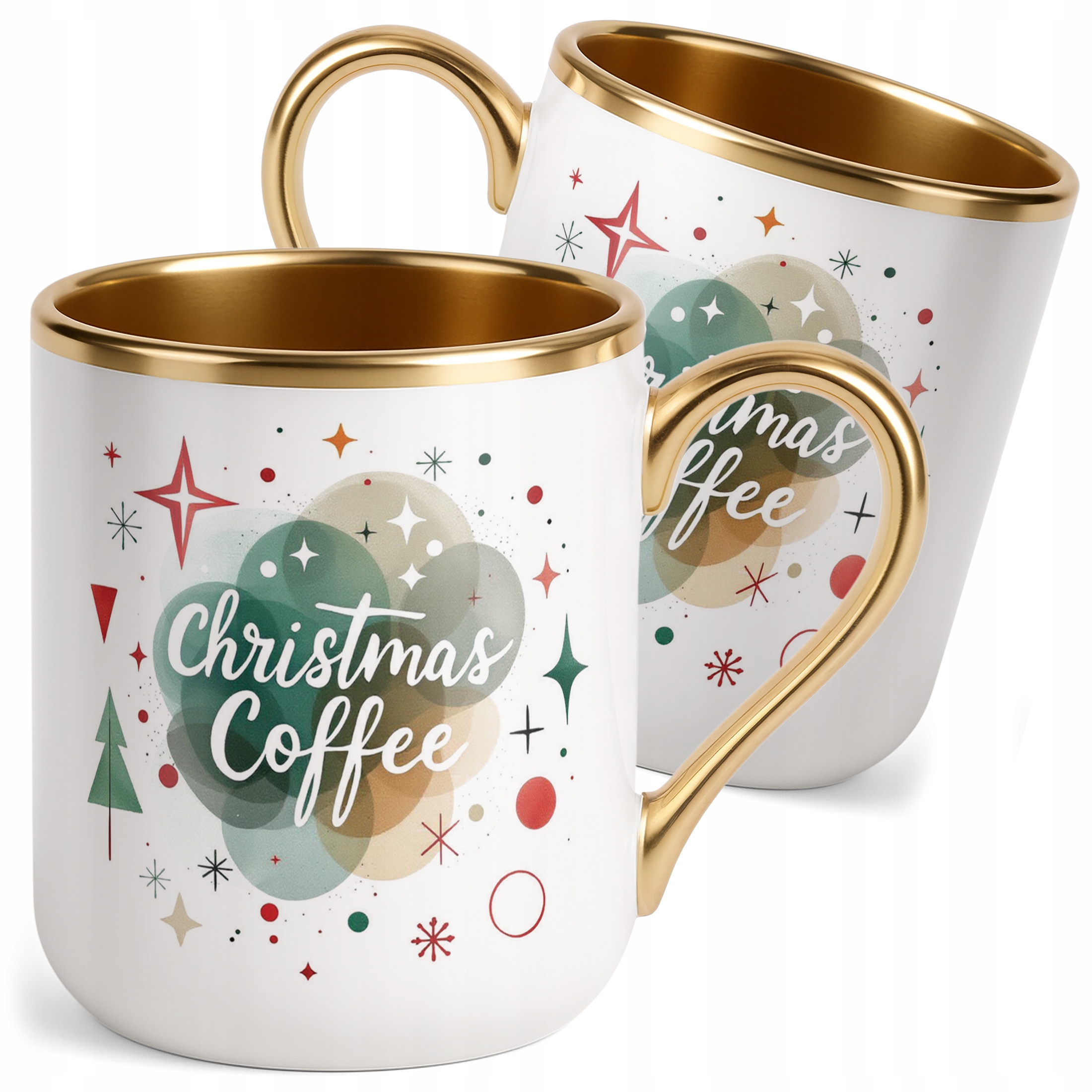 Kubek Premium Złoty Świąteczny Christmas Coffee Boże Narodzenie