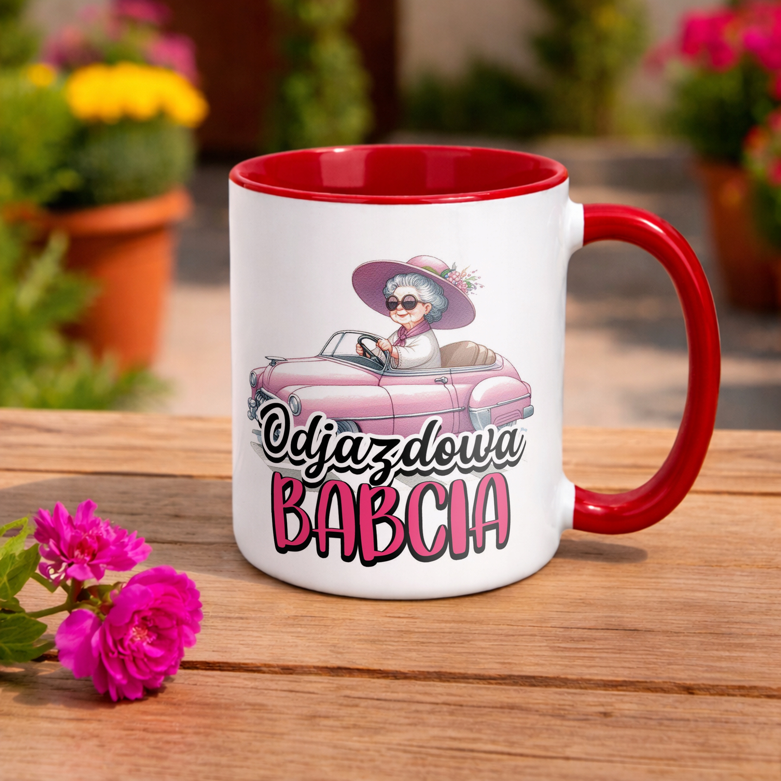 Kubek Czerwony Dzień Babci Dla Babci Prezent Upominek
