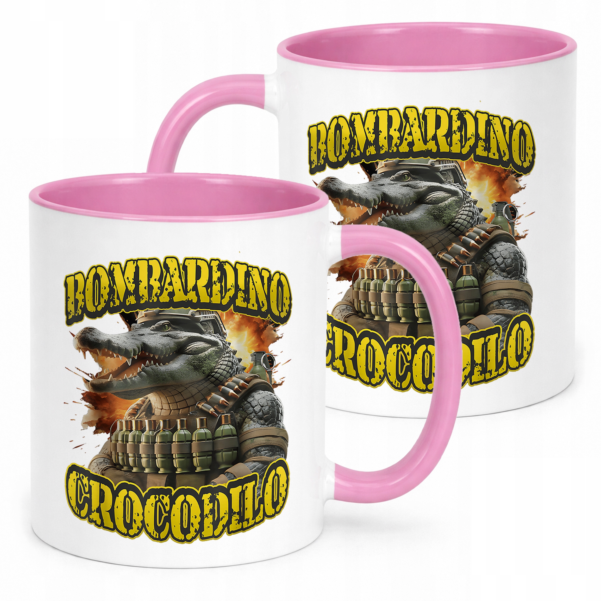 Kubek Różowy Bombardino Crocodilo viral tiktok brainrot