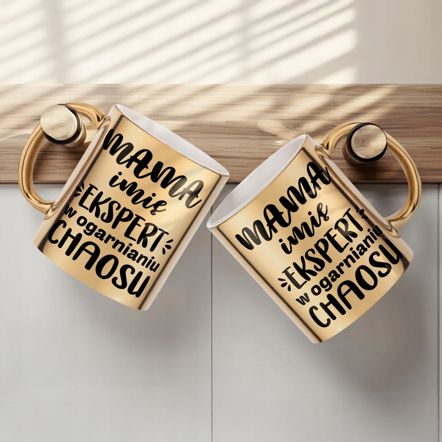 Złoty Kubek ceramiczny Personalizowany Dzień Matki Dla Mamy Prezent