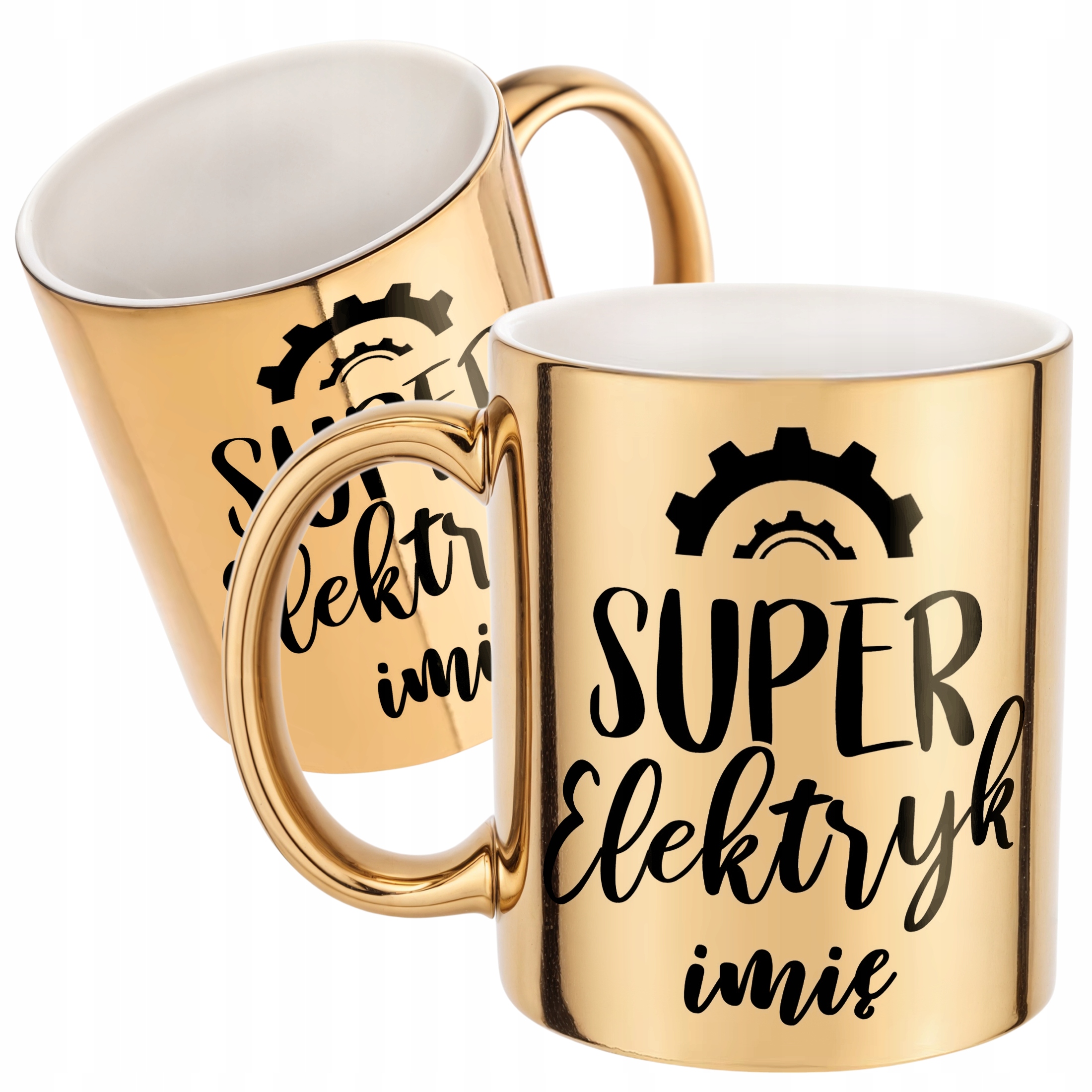 Złoty Kubek Personalizowany Super Elektryk Prezent Upominek