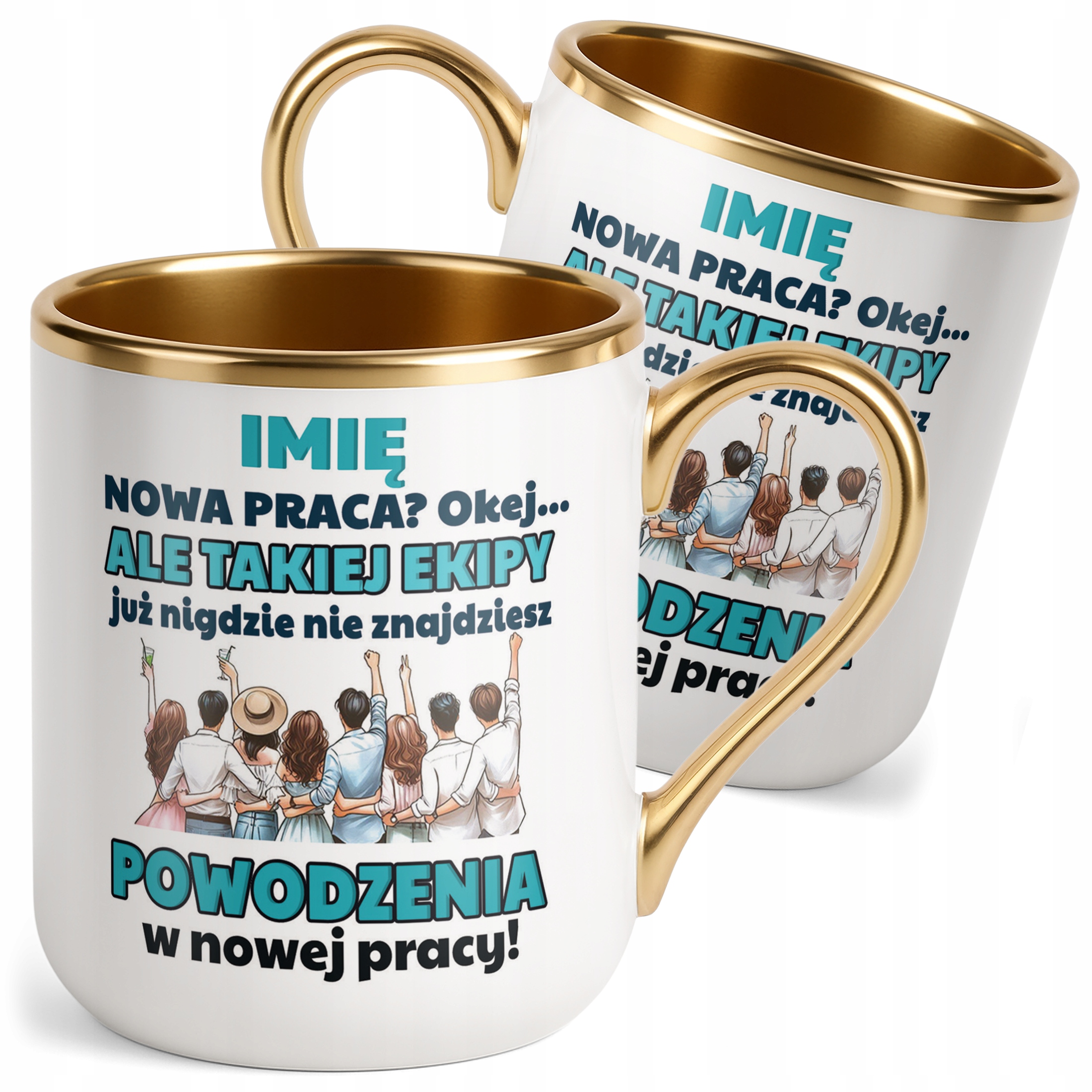 Kubek Premium Złoty Personalizowany Pożeganie Odejście z Pracy Prezent