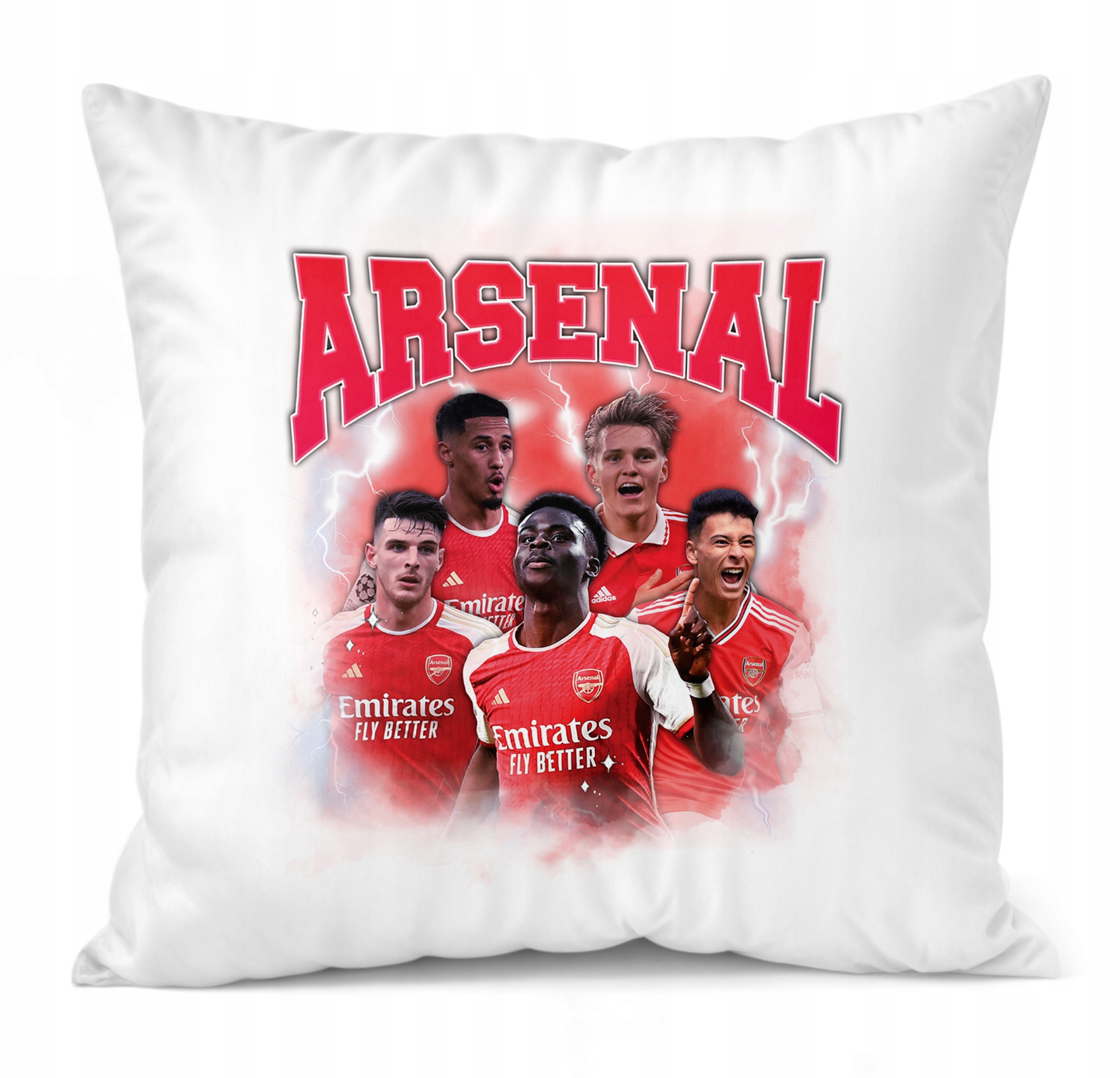 Zestaw Kubek Piłkarski + Poduszka Arsenal Saka Odegaard Rice Saliba