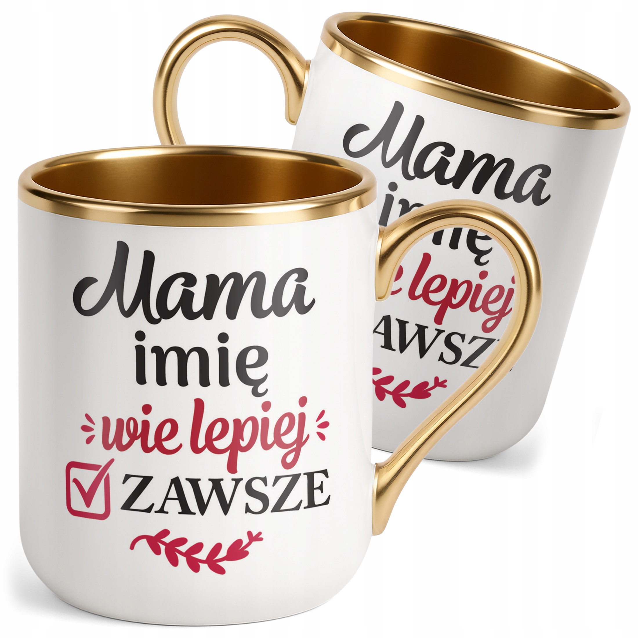 Kubek Premium Złoty Personalizowany Dzień Matki Dla Mamy Prezent Upominek